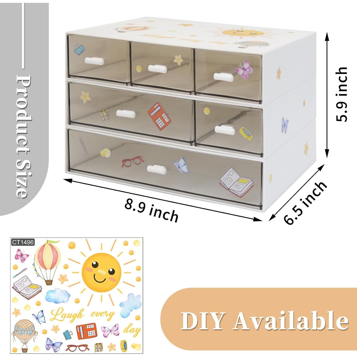 Organizador de Escritorio Apilable Daoeny 6 Cajones Blanco