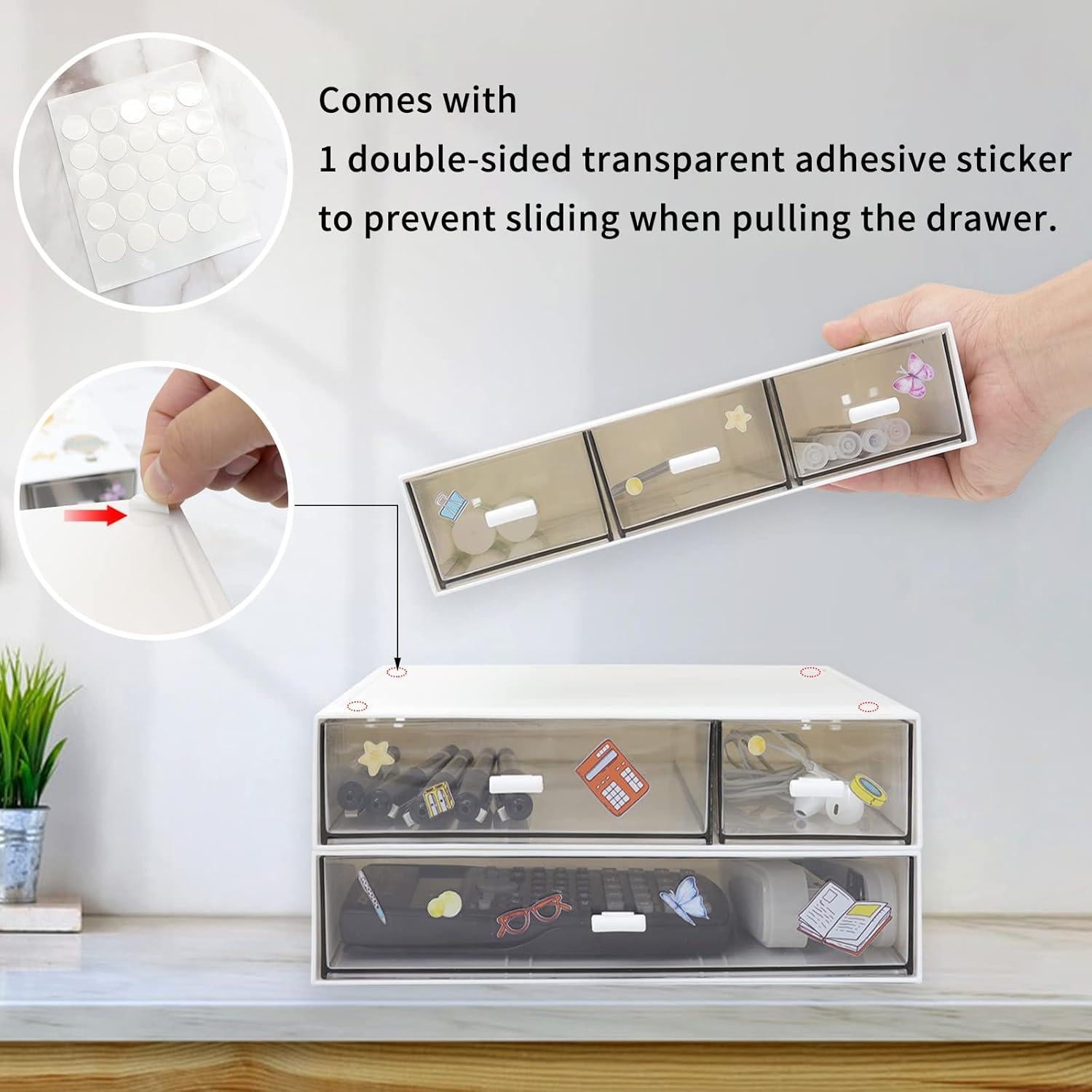 Organizador de Escritorio Apilable Daoeny 6 Cajones Blanco