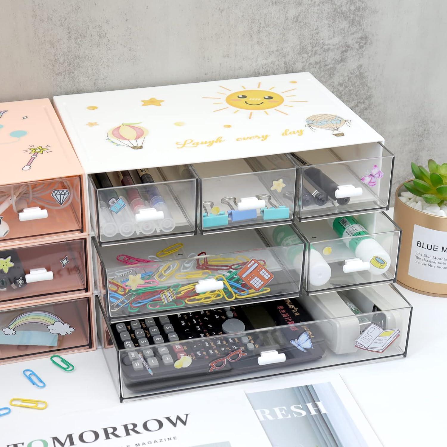 Organizador de Escritorio Apilable Daoeny 6 Cajones Blanco