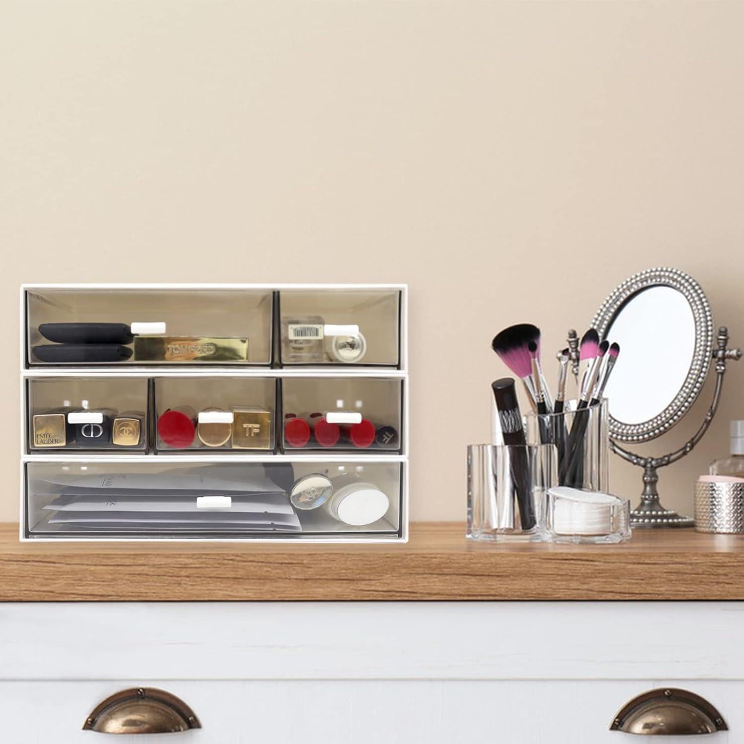 Organizador de Escritorio Apilable Daoeny 6 Cajones Blanco