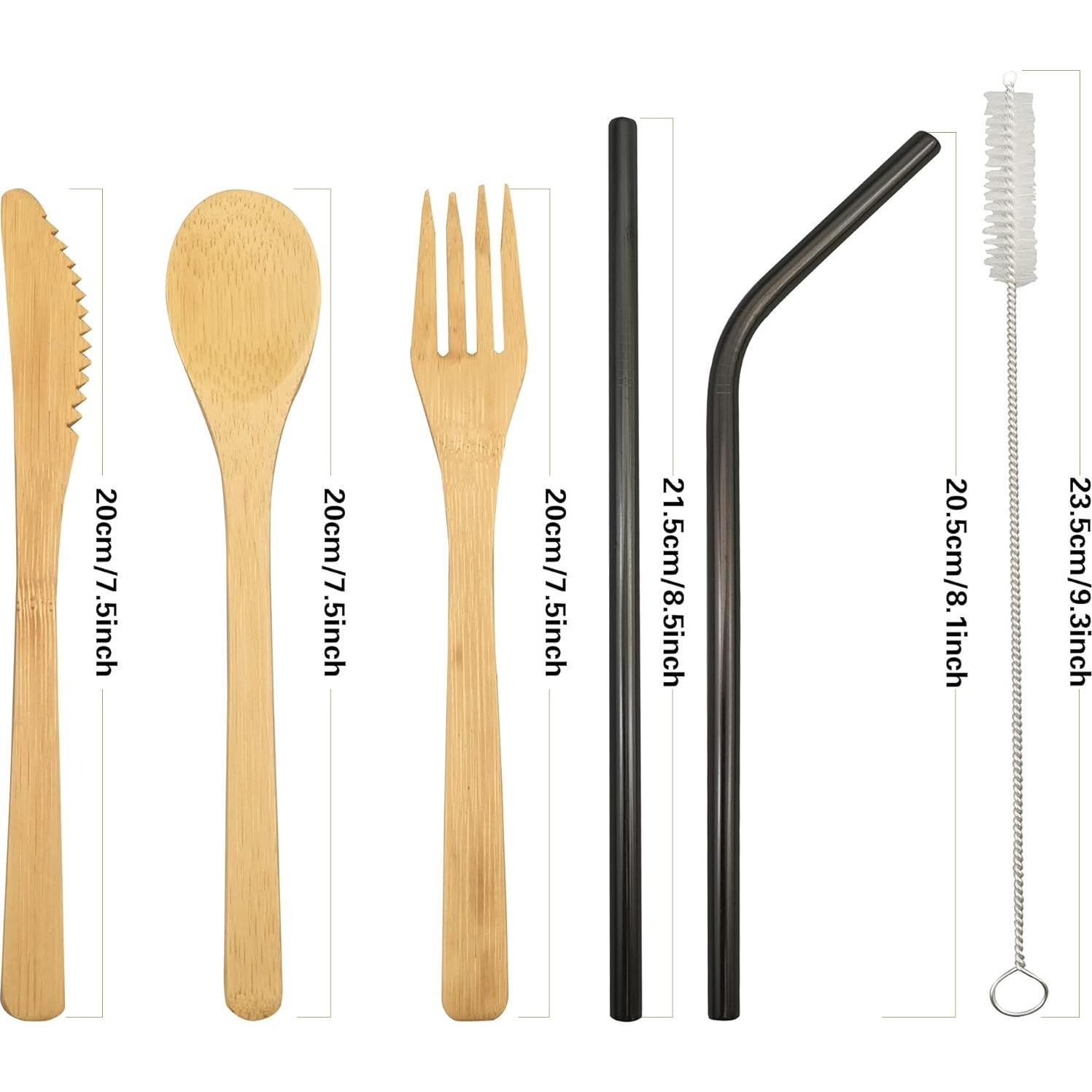 Juego de Cubiertos de Bambú Reutilizables UPTRUST - 6 Piezas