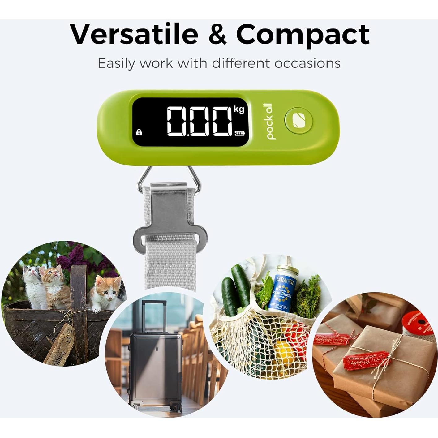 Balanza de Equipaje Digital Pack All 50 kg Pantalla LCD Verde