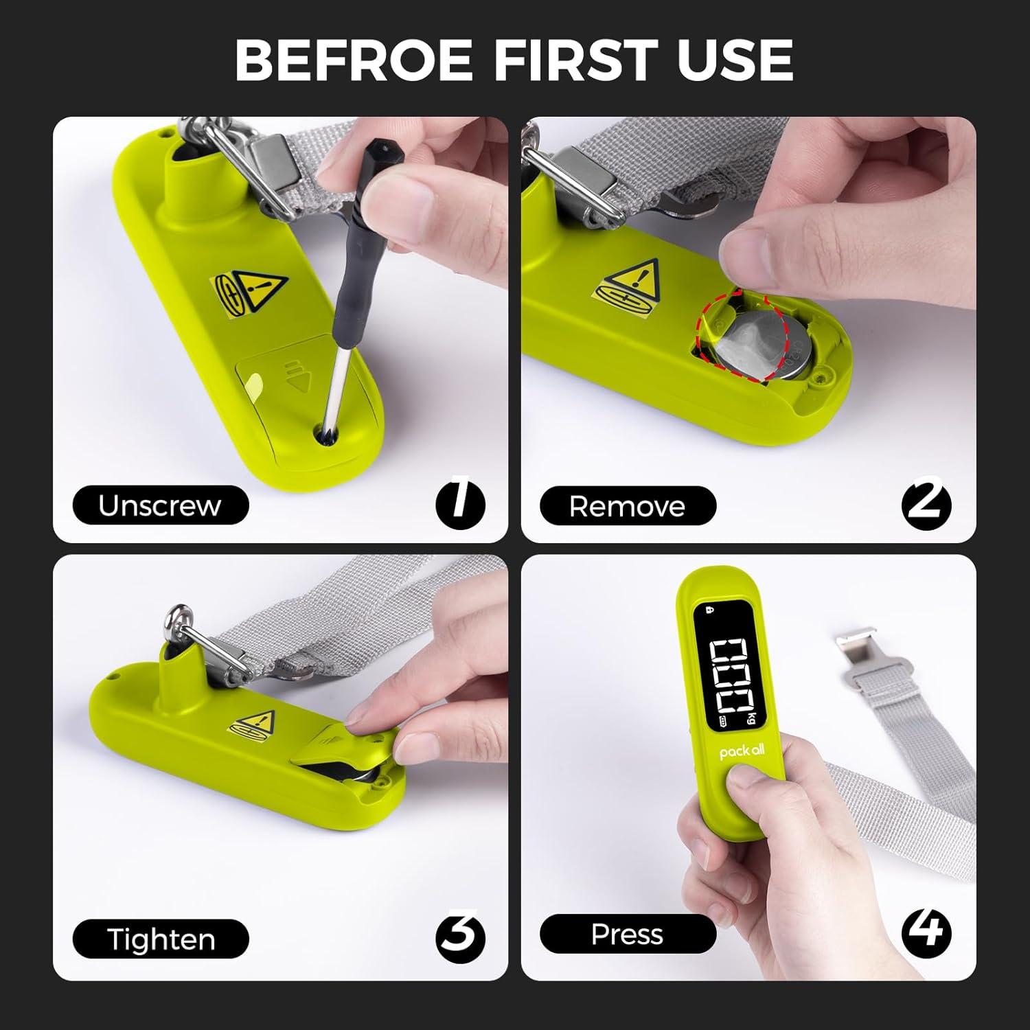 Balanza de Equipaje Digital Pack All 50 kg Pantalla LCD Verde