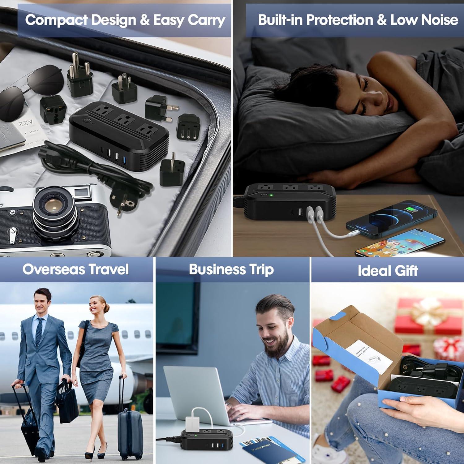 Convertidor de Voltaje 2300W AceChef 220V a 110V con USB