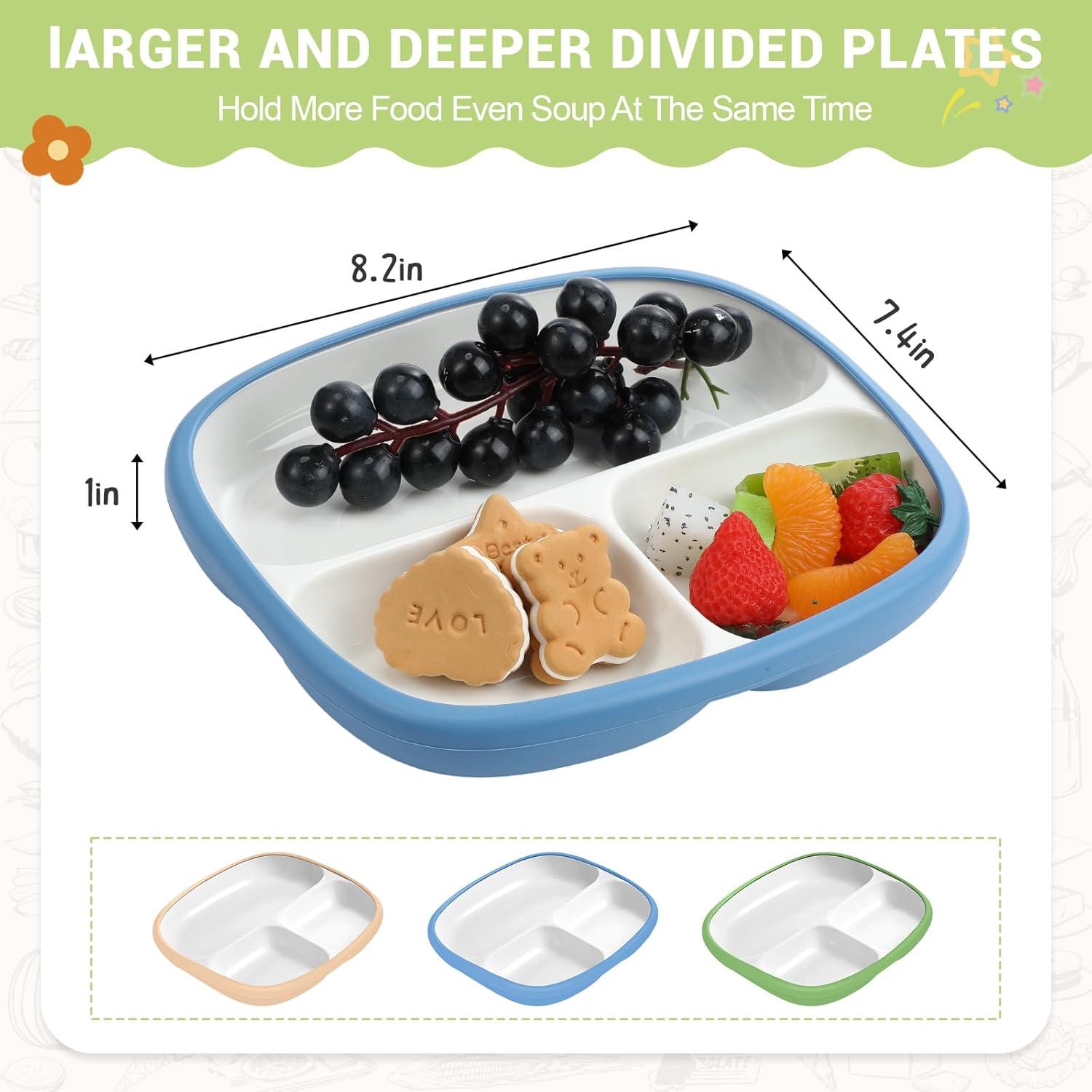 Domensi Platos de Porcelana para Niños 3 Piezas 21.1 cm