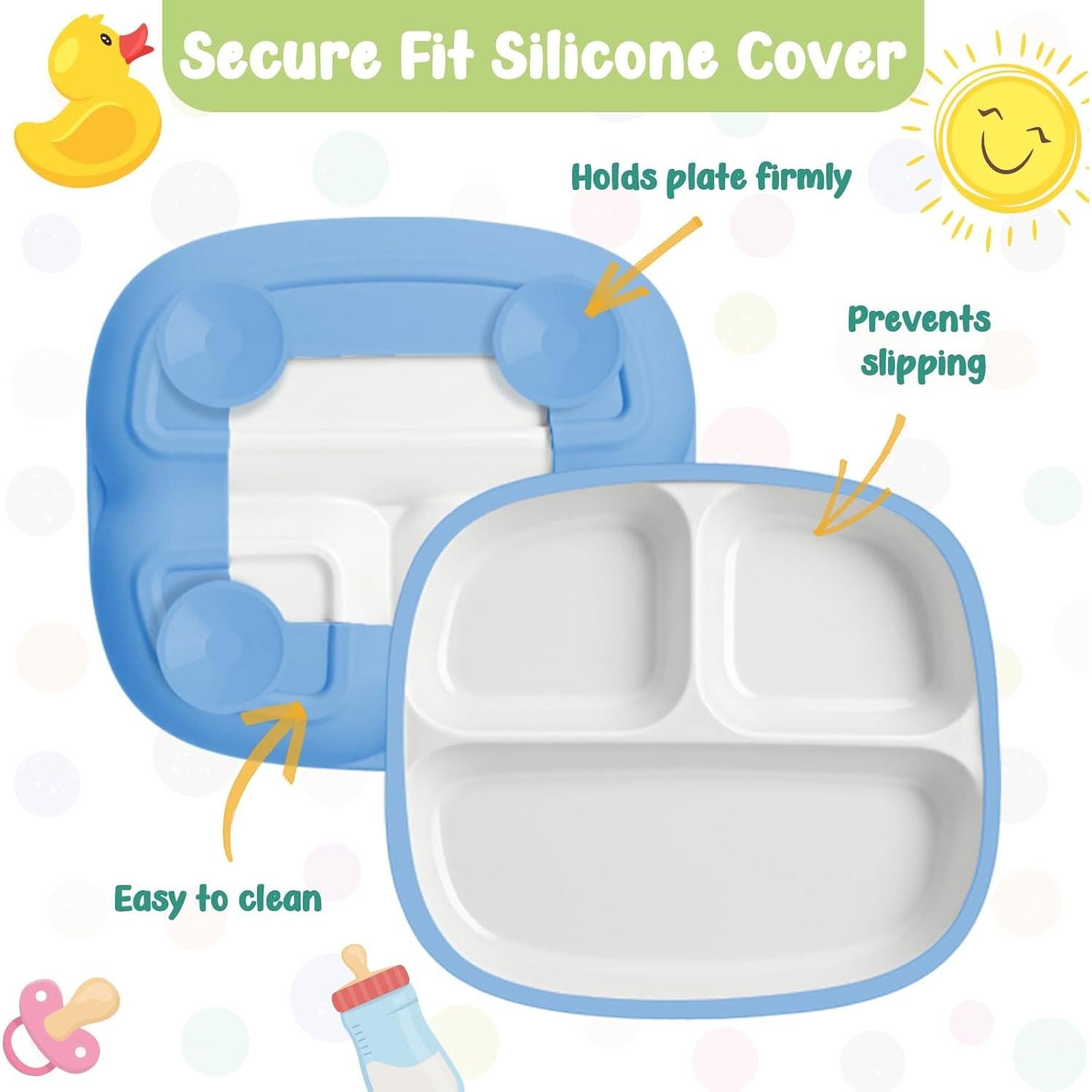 Domensi Platos de Porcelana para Niños 3 Piezas 21.1 cm