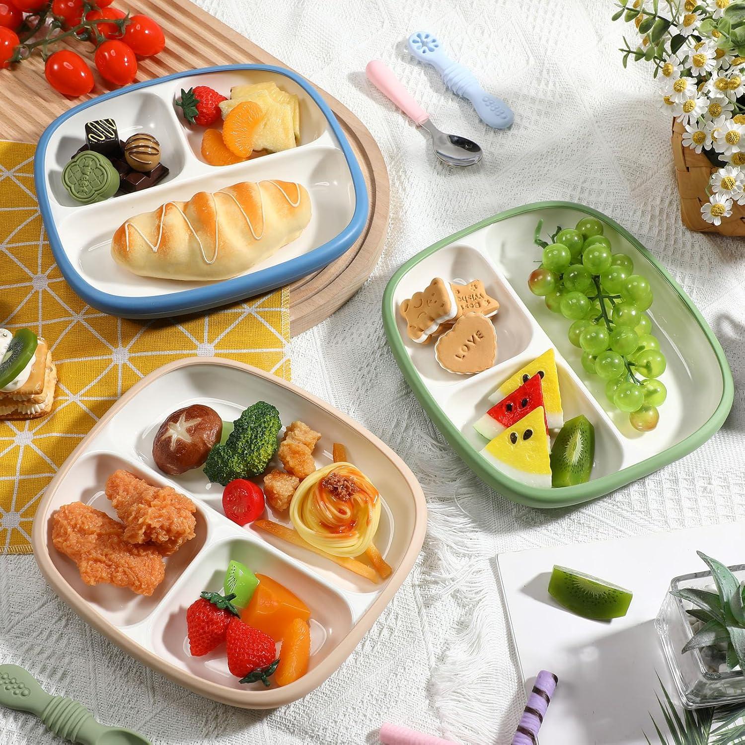 Domensi Platos de Porcelana para Niños 3 Piezas 21.1 cm