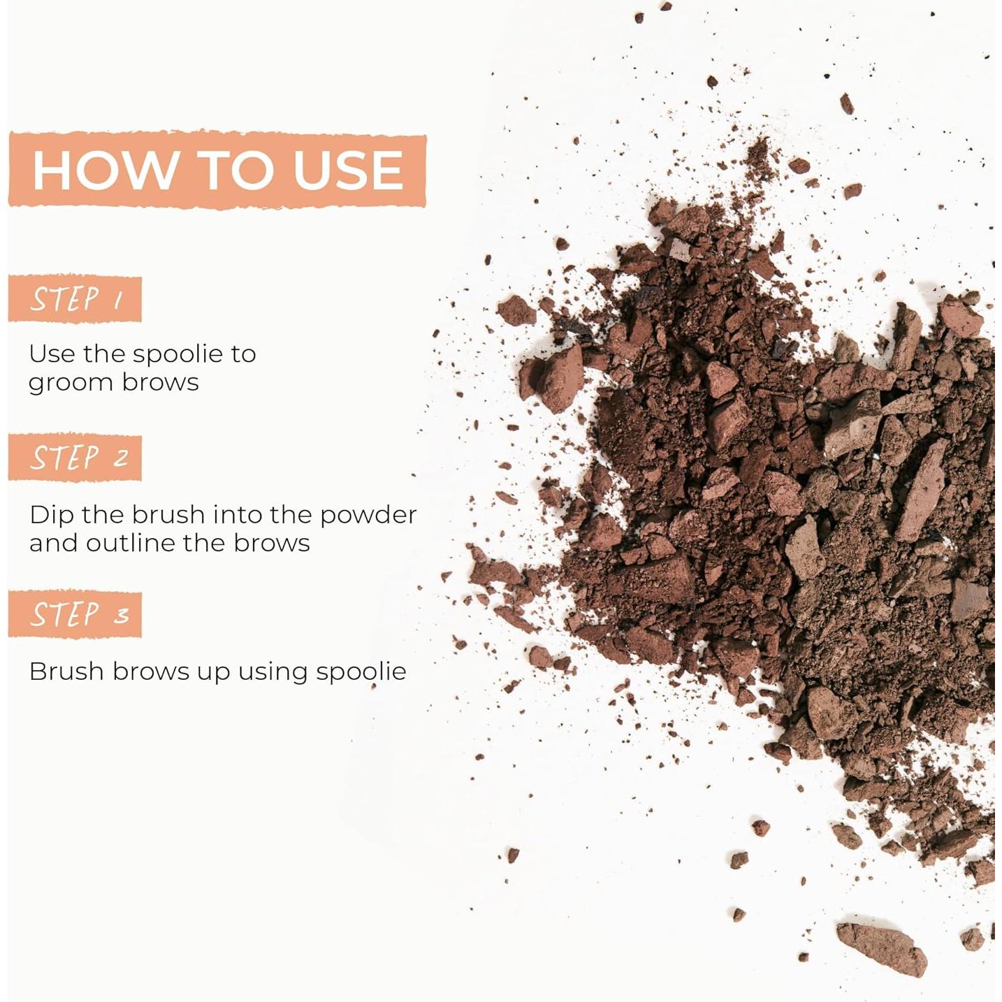 Dúo de Polvo para Cejas Wunderbrow - Vegano, 32g, Negro/Marrón