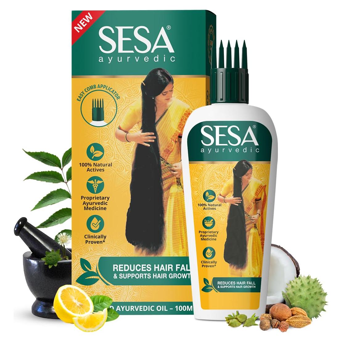 Aceite Capilar Ayurvédico SESA 100 ml - Bhringraj y 18 Hierbas