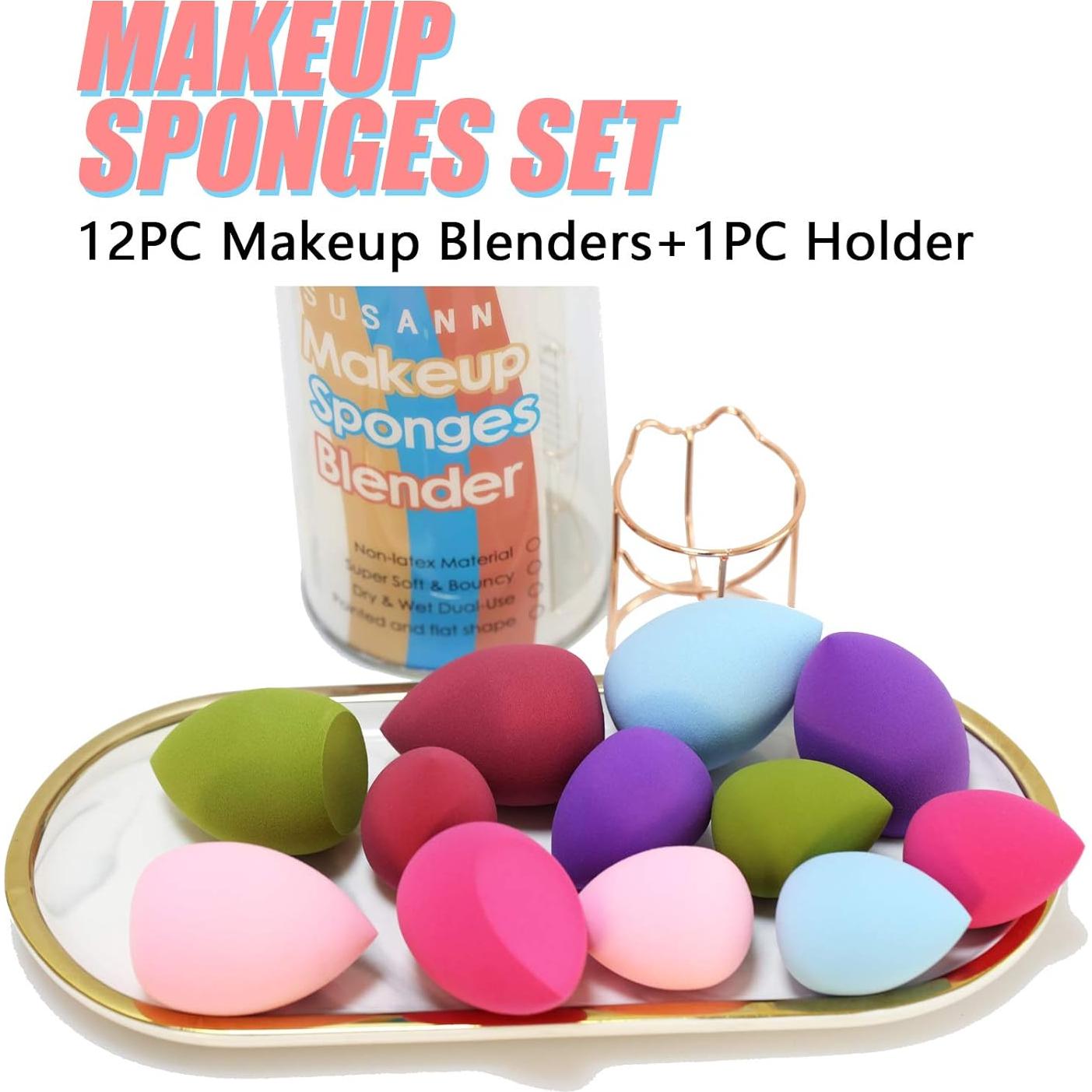 Juego de Esponjas de Maquillaje 12pcs + Soporte S SUSANN