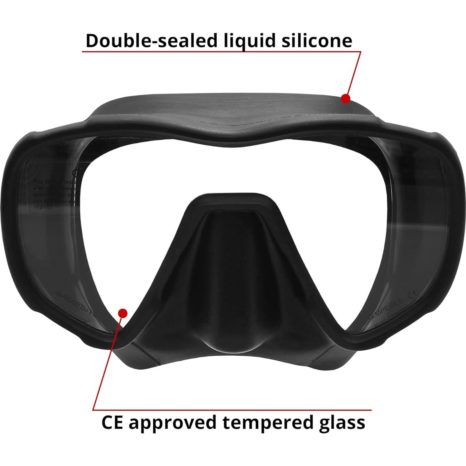 Máscara de Buceo Sin Marco Saekodive M-107 Antivaho UV