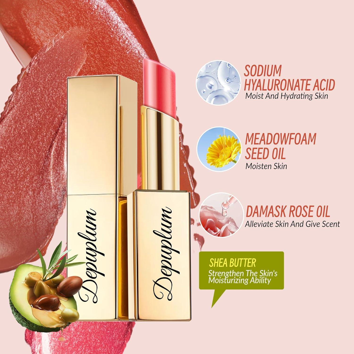 Juego de Labiales Hidratantes Veganos Depuplum - Nude y Rojo