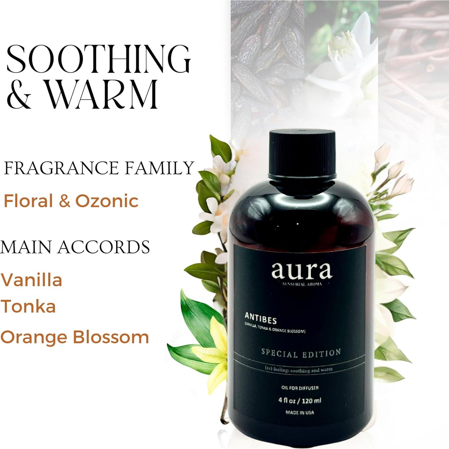 Aceite de Fragancia Antibes Aura 120 ml - Aromaterapia Sin Agua