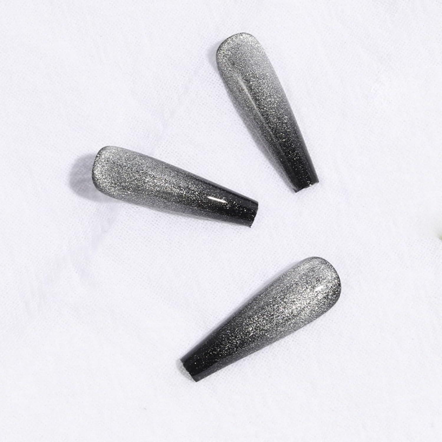 Uñas Postizas Gentle Claws Nieve Ceniza 24 Piezas Terciopelo