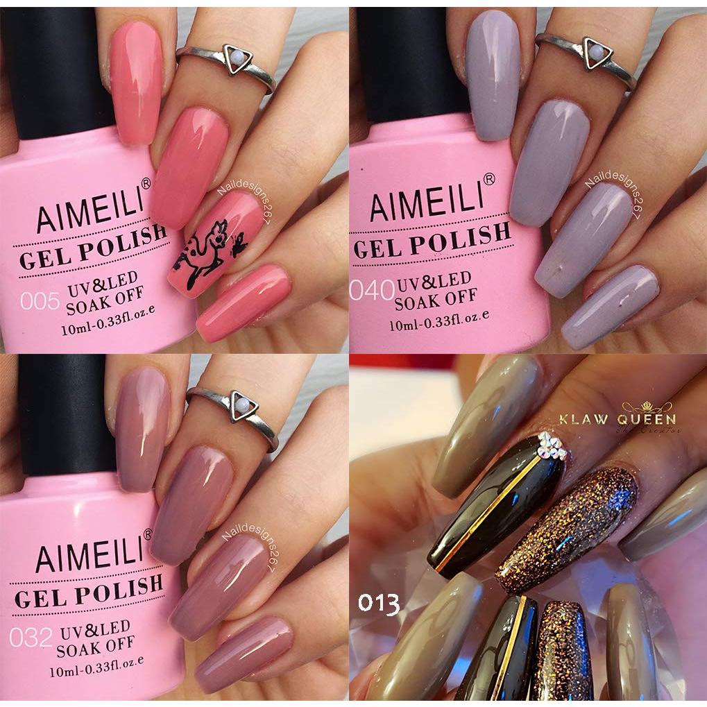 Esmalte de Uñas en Gel AIMEILI Set 4pcs 10ml Color Nude