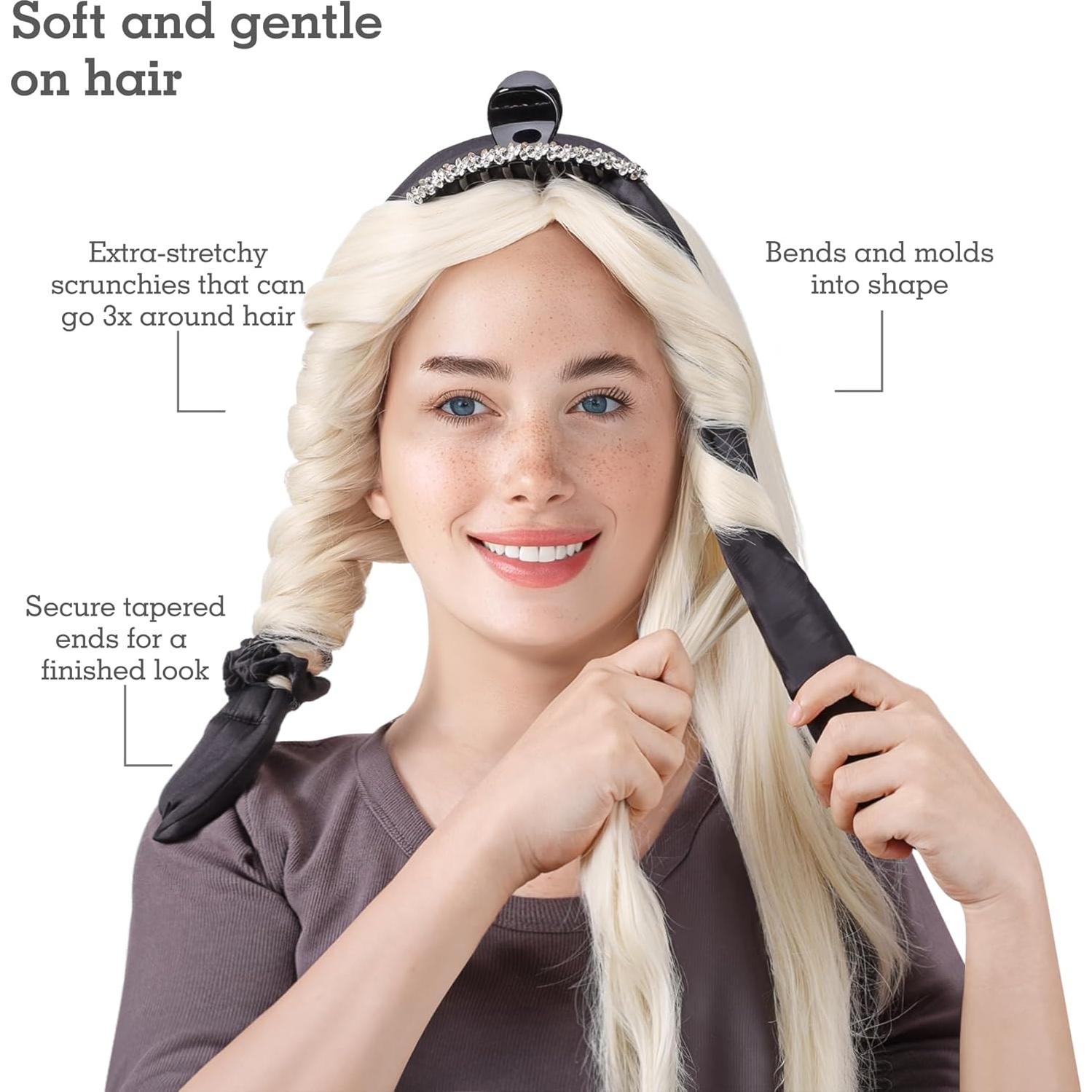 Rizador de Cabello Sin Calor Brook + Bay - Negro, 81.2 cm