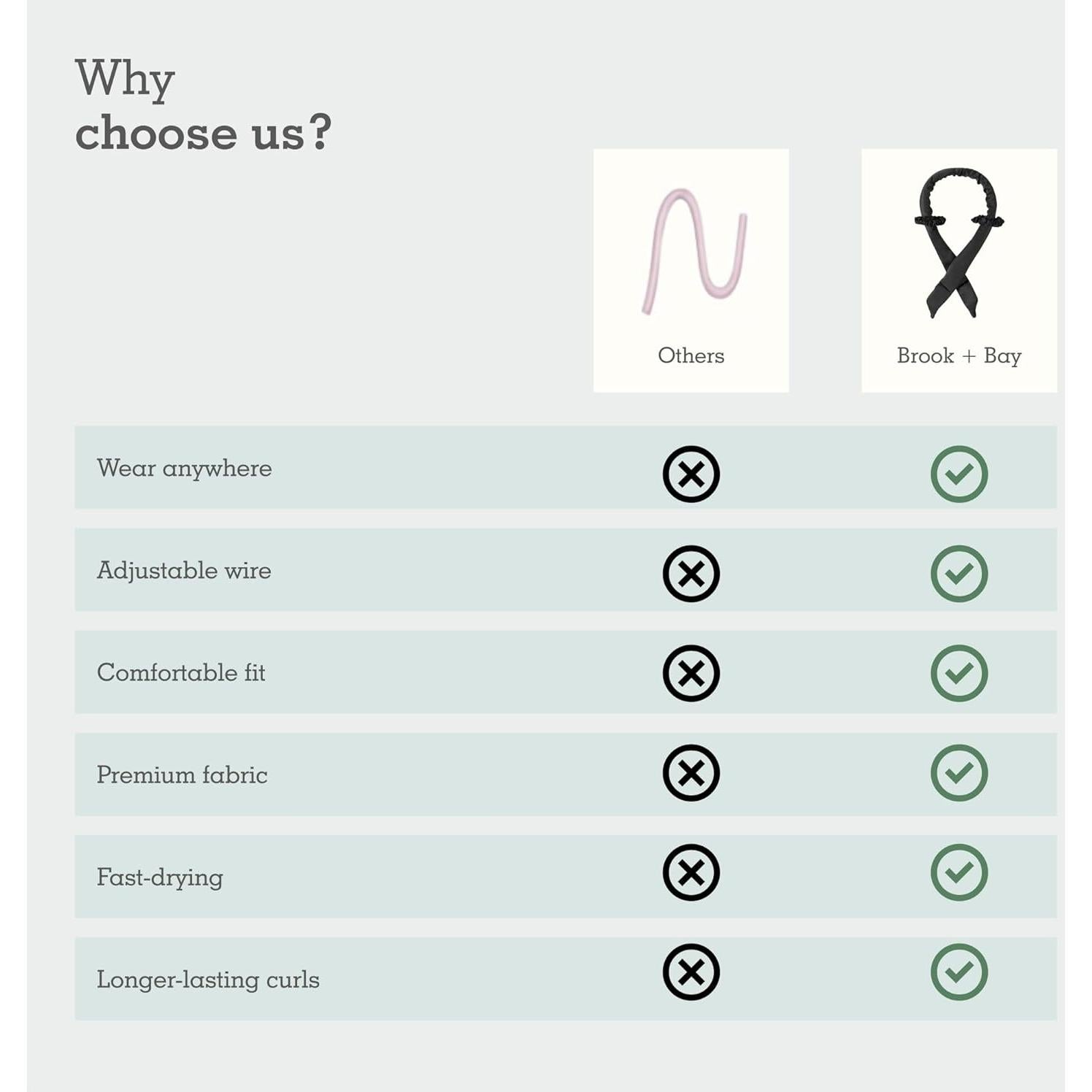 Rizador de Cabello Sin Calor Brook + Bay - Negro, 81.2 cm