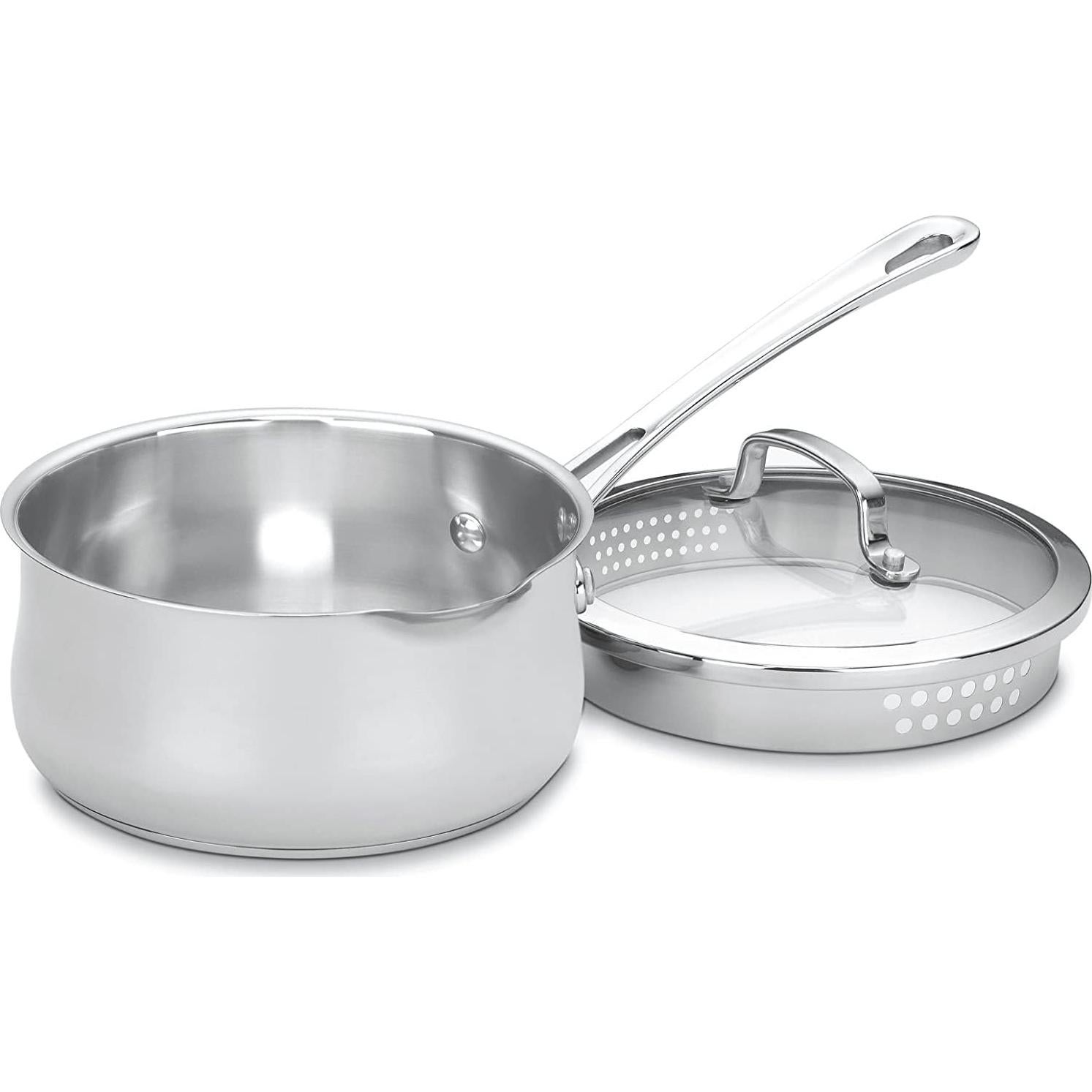Conjunto de Cacerolas Cuisinart Contour Acero Inoxidable 1.89L y 0.95L