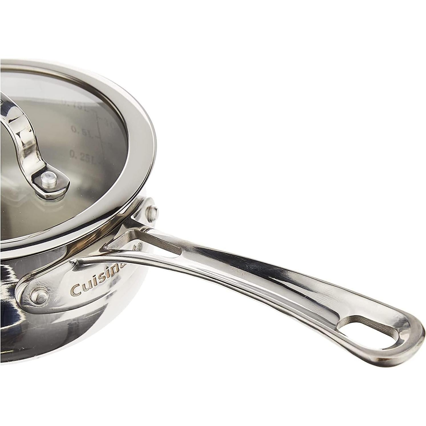 Conjunto de Cacerolas Cuisinart Contour Acero Inoxidable 1.89L y 0.95L