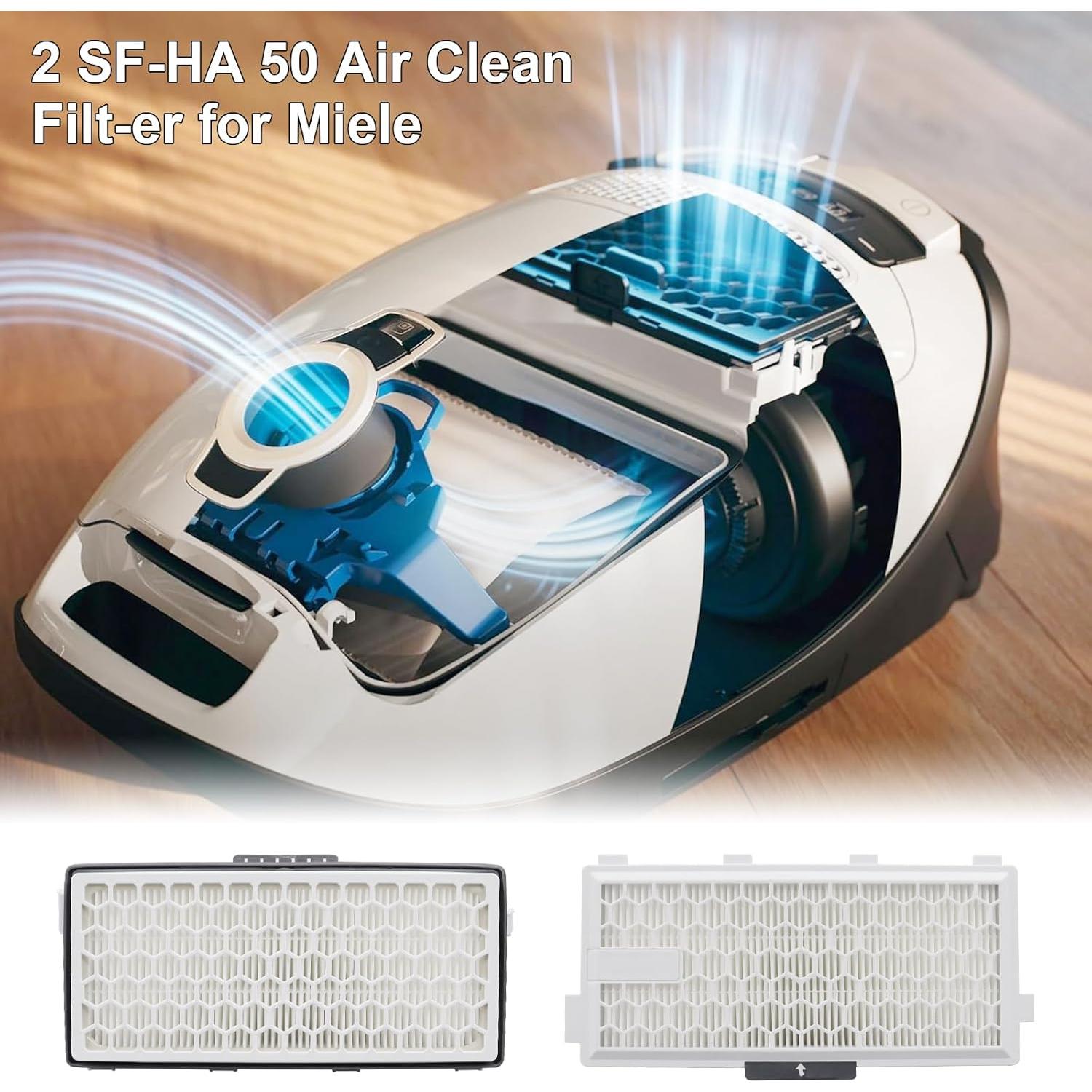 Filtro Active AirClean SF-HA50 Ryvina para Aspiradora Miele - 2 Paquetes