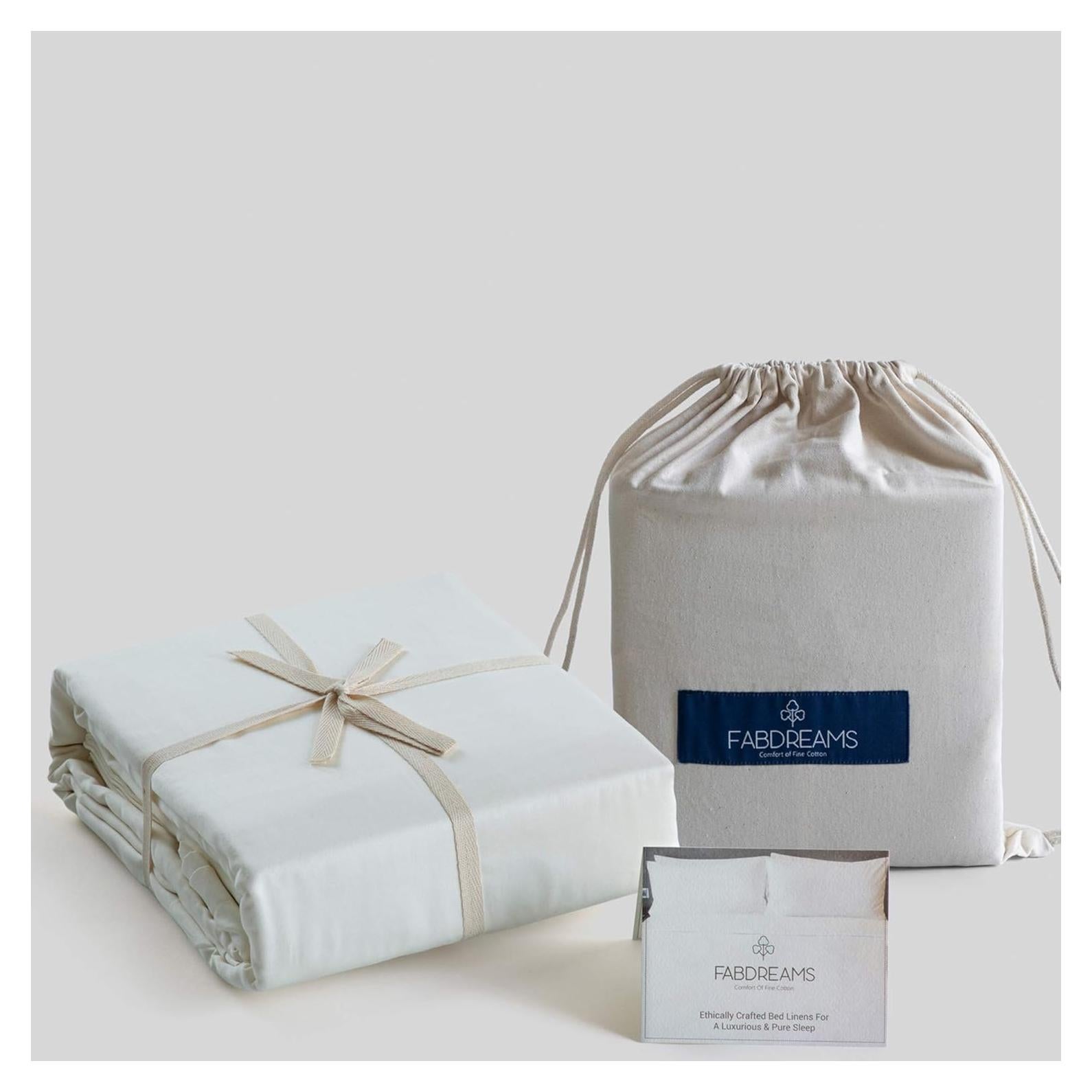 Juego de Sábanas Queen Fabdreams 100% Algodón Orgánico 300 TC