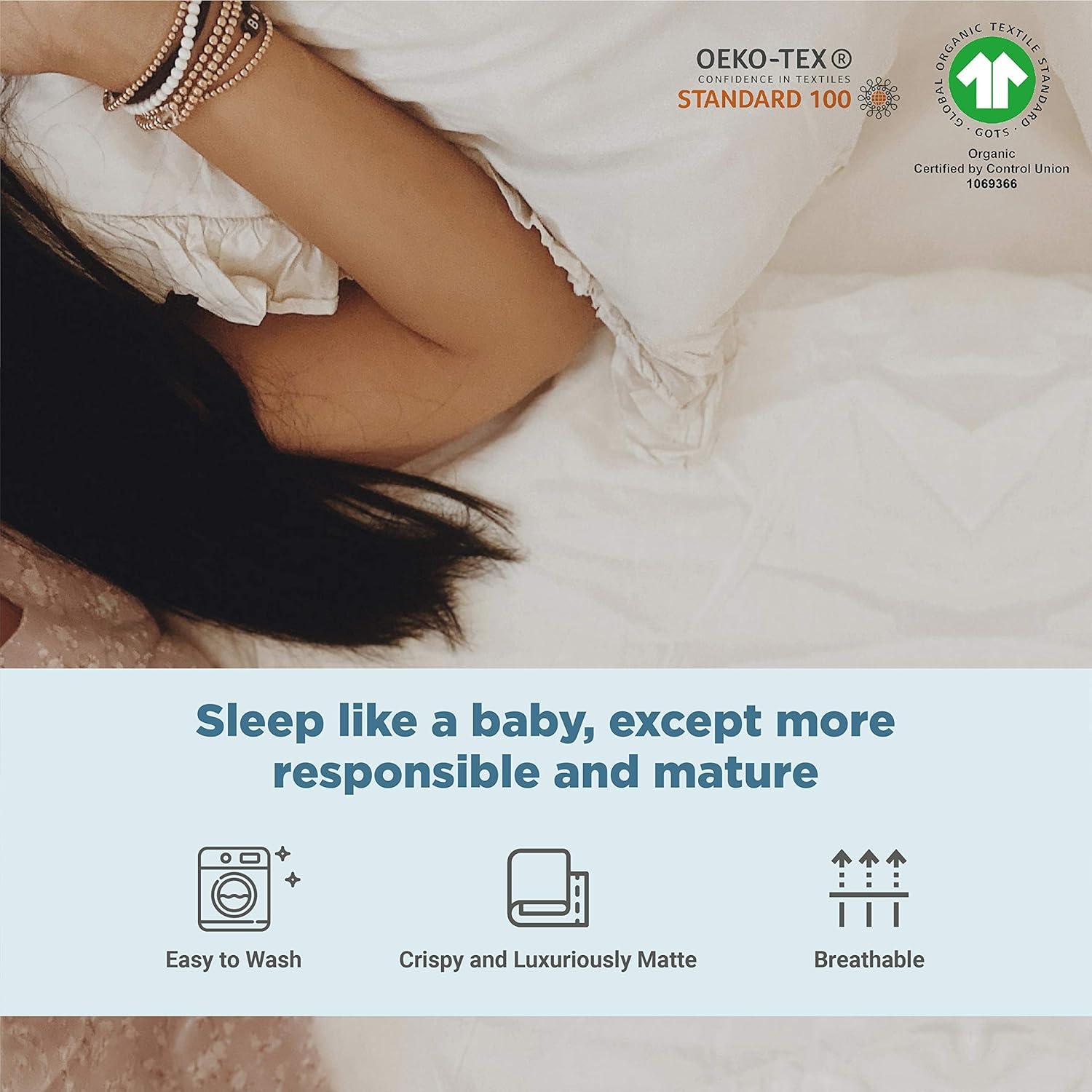 Juego de Sábanas Queen Fabdreams 100% Algodón Orgánico 300 TC