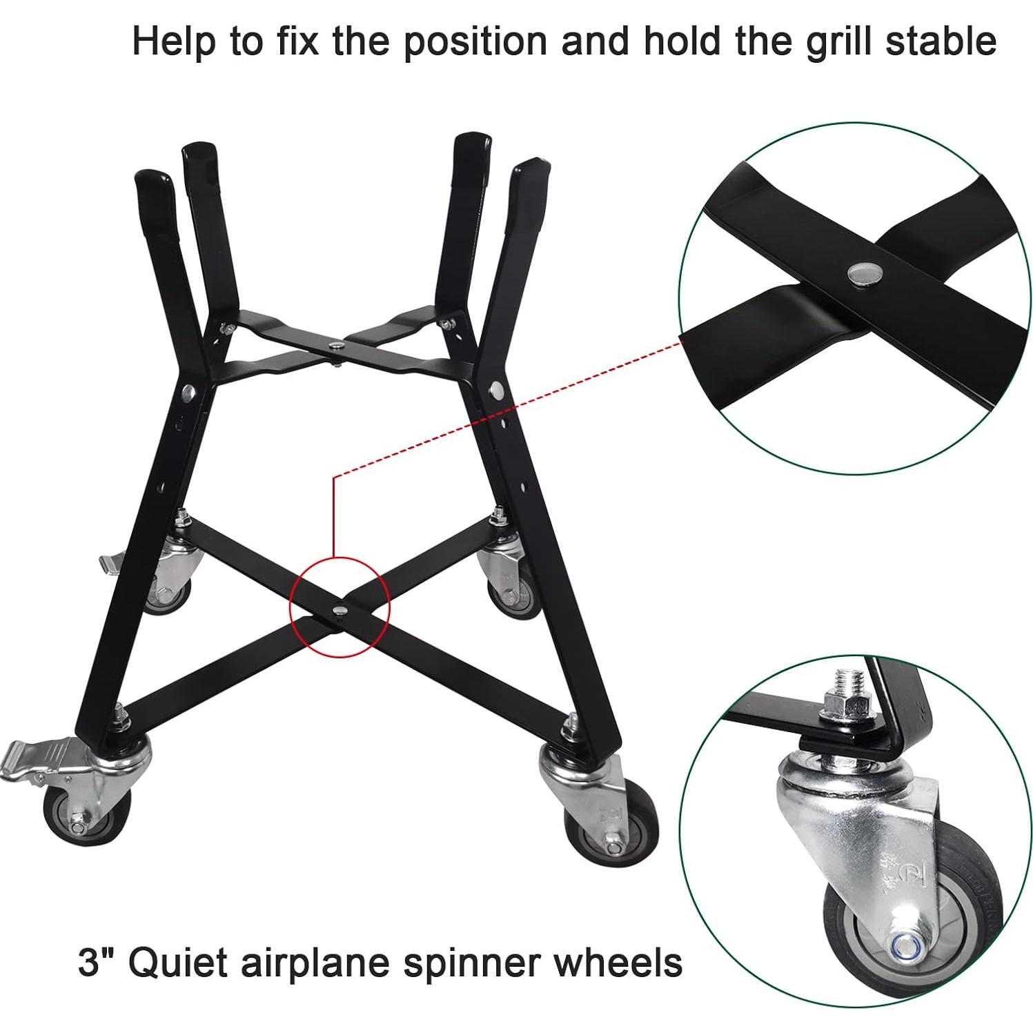 Carro Rodante Kamado Joe Junior 34.3 cm Quantfire Negro