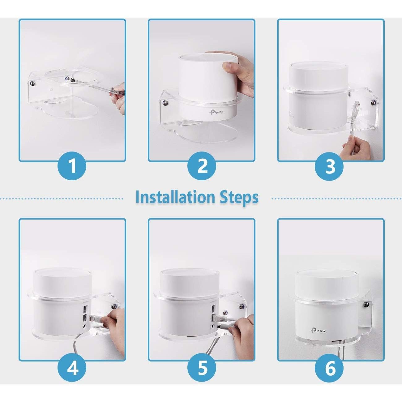 Soporte de Montaje en Pared HOLACA para TP-Link Deco X20/X60 - Acrílico Blanco