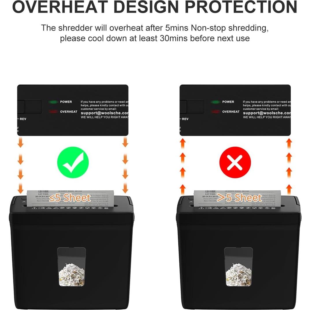 Desgarrador de Papel Woolsche CS503P 5 Hojas Corte Cruzado