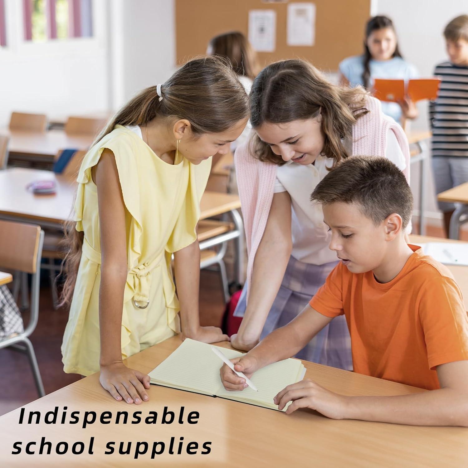 Coopay 6 Cuadernos A5 Tapa Dura con Bolígrafos Blancos 100GSM