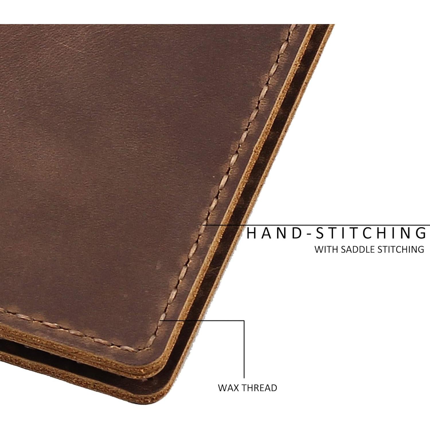 Cubierta de cuero Fasjosma para cuaderno 4x6 pulgadas marrón