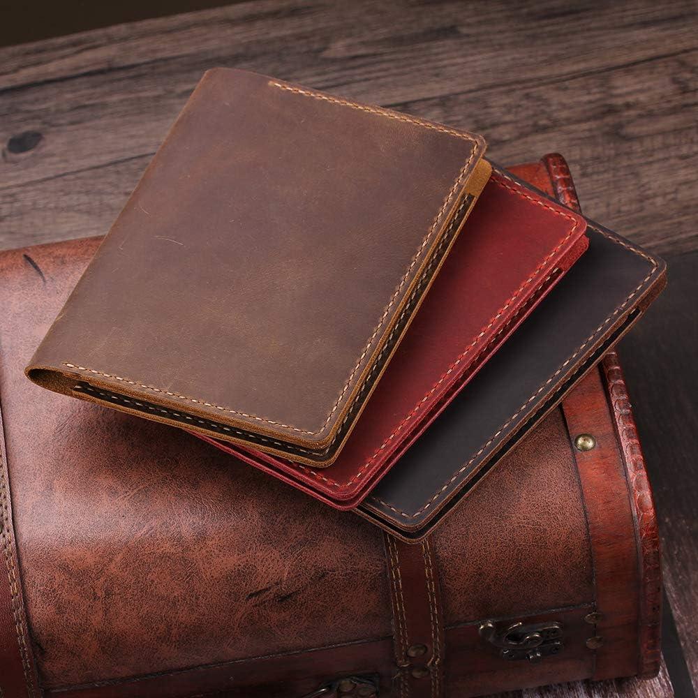 Cubierta de cuero Fasjosma para cuaderno 4x6 pulgadas marrón