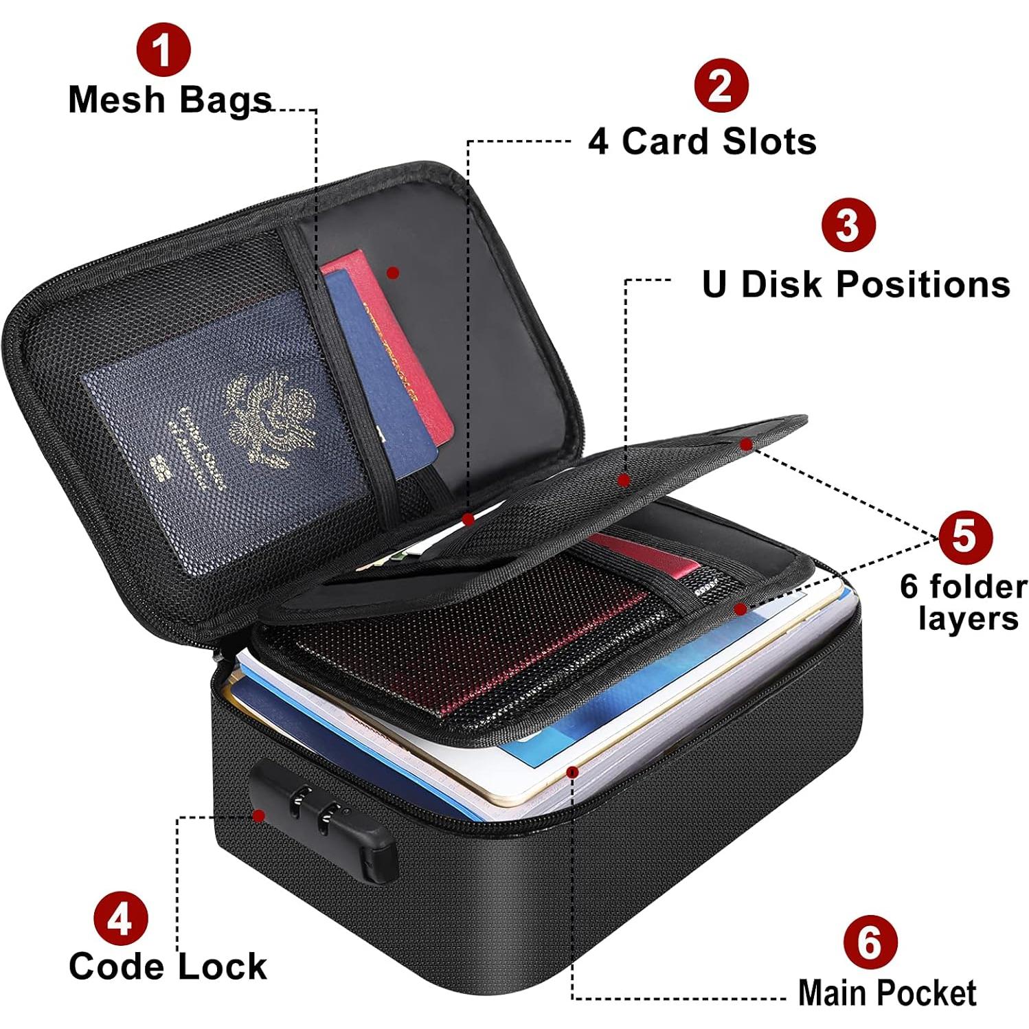 Bolsa Ignífuga ENGPOW con Cerradura - Organizador 2 Paquetes