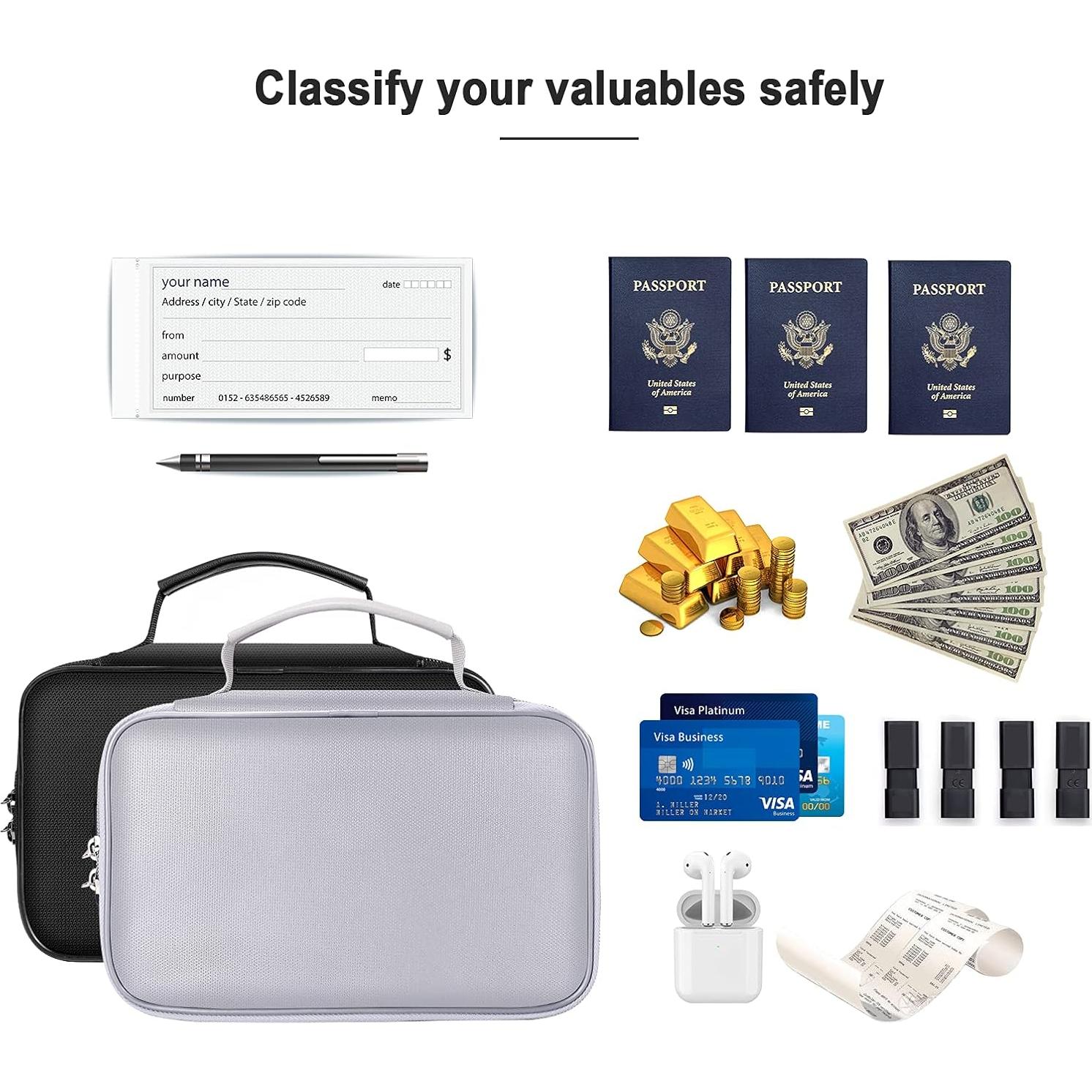 Bolsa Ignífuga ENGPOW con Cerradura - Organizador 2 Paquetes