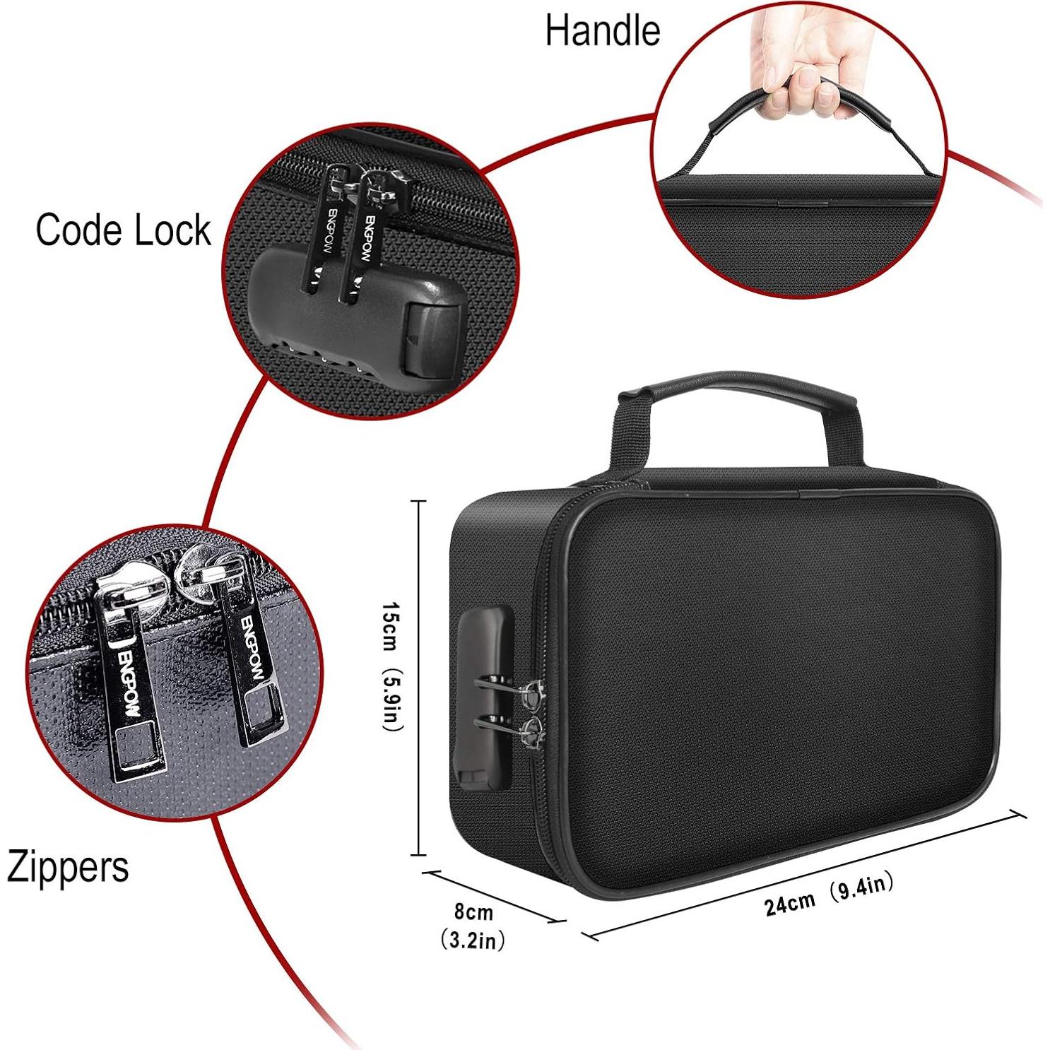 Bolsa Ignífuga ENGPOW con Cerradura - Organizador 2 Paquetes