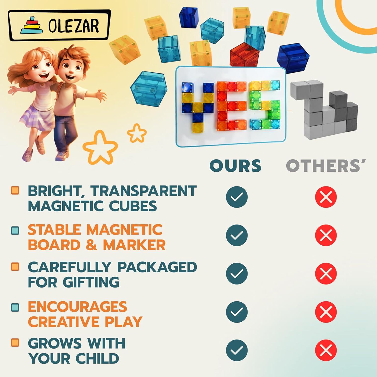 Set de 48 Bloques Magnéticos Transparentes 1" LOCKER STEM 2-en-1