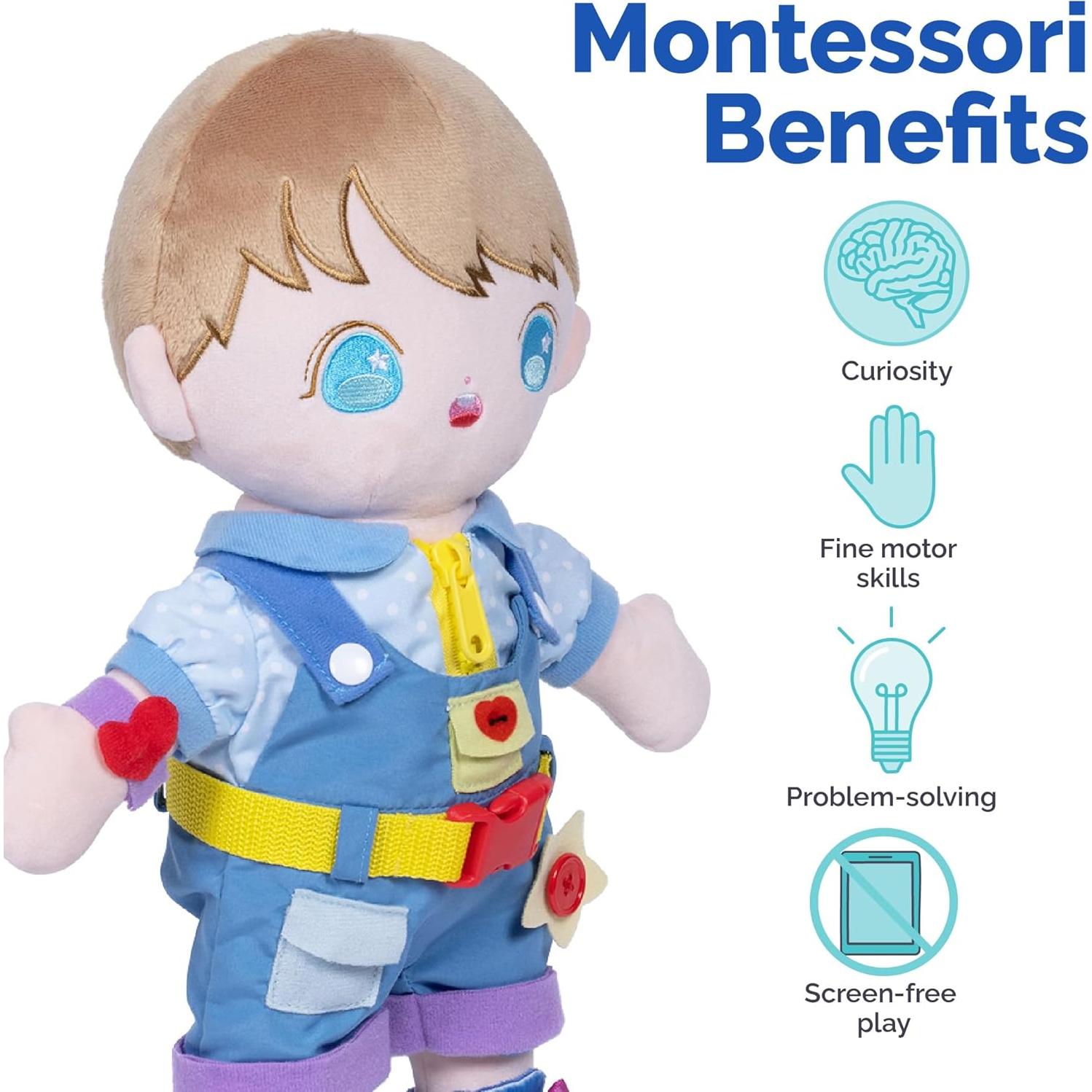 Muñeca de Peluche Adora Liam - Juguete Montessori 2 Piezas