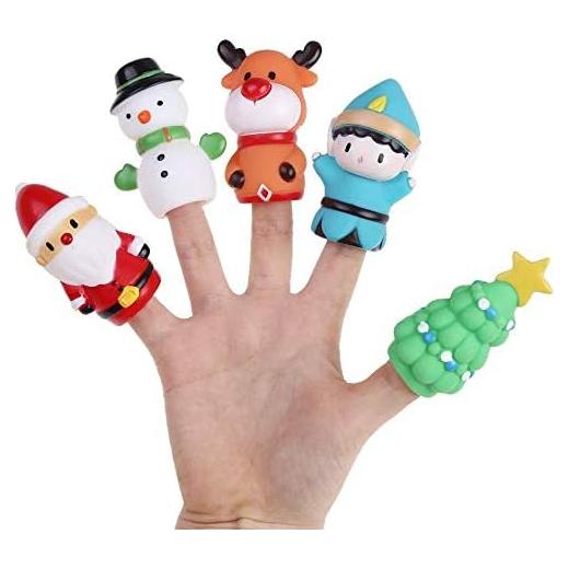 Set de 5 Títeres de Dedo de Navidad CCINEE - Silicona Segura