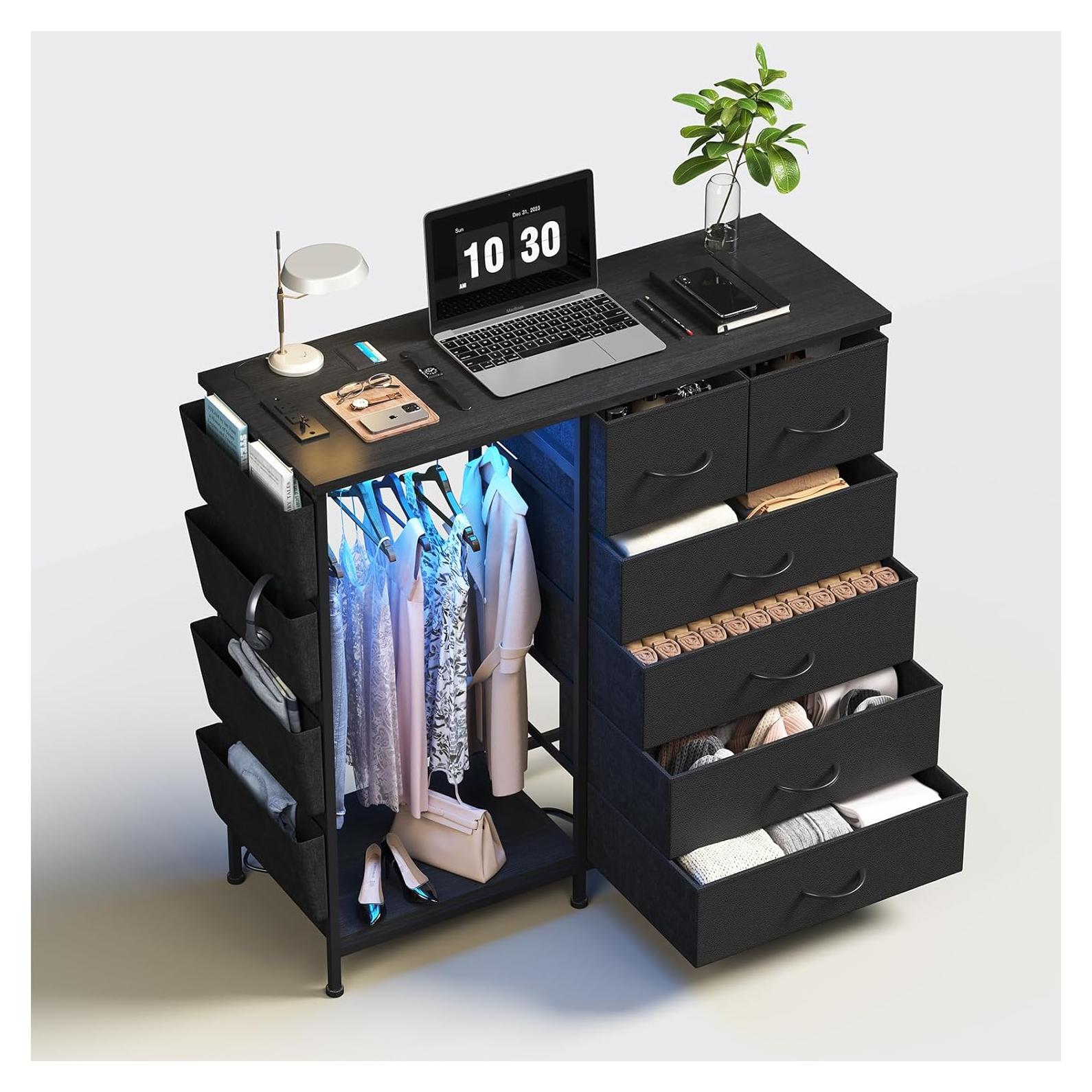 Cómoda WODRAWER de 6 Cajones con Estación de Carga y LED