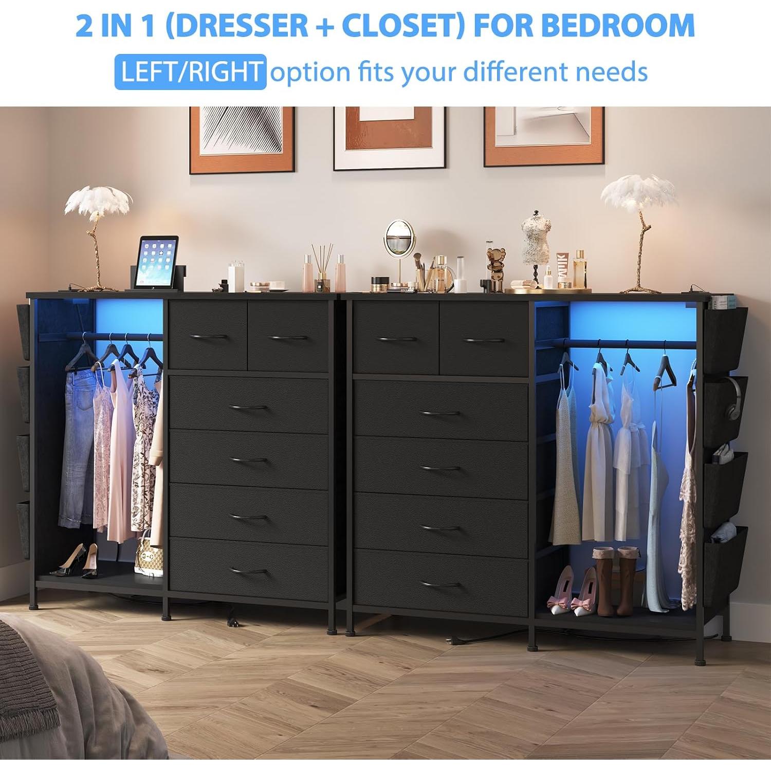 Cómoda WODRAWER de 6 Cajones con Estación de Carga y LED