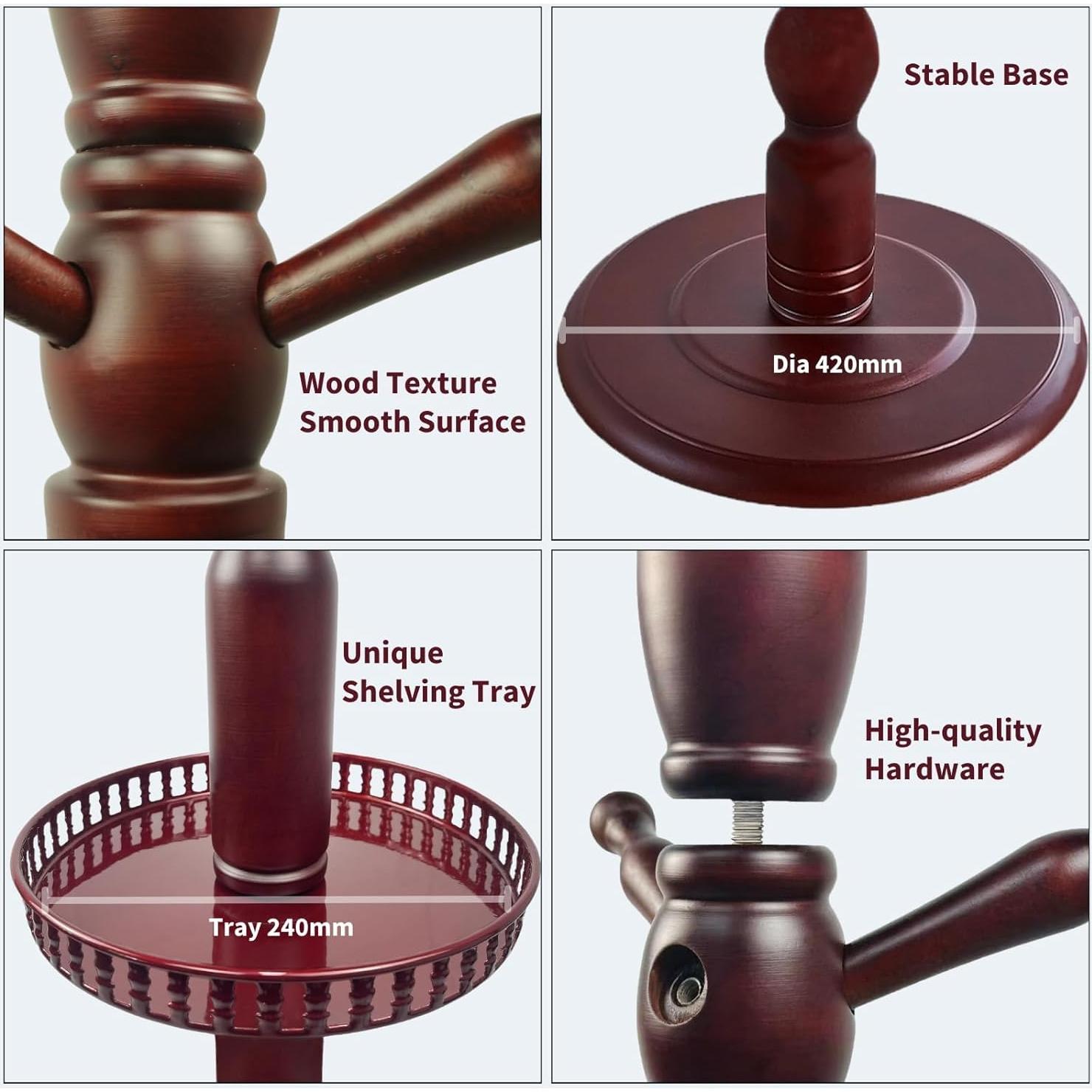 Perchero de Madera Abeto SUOHUI 9 Ganchos Rojo Oscuro 180 cm