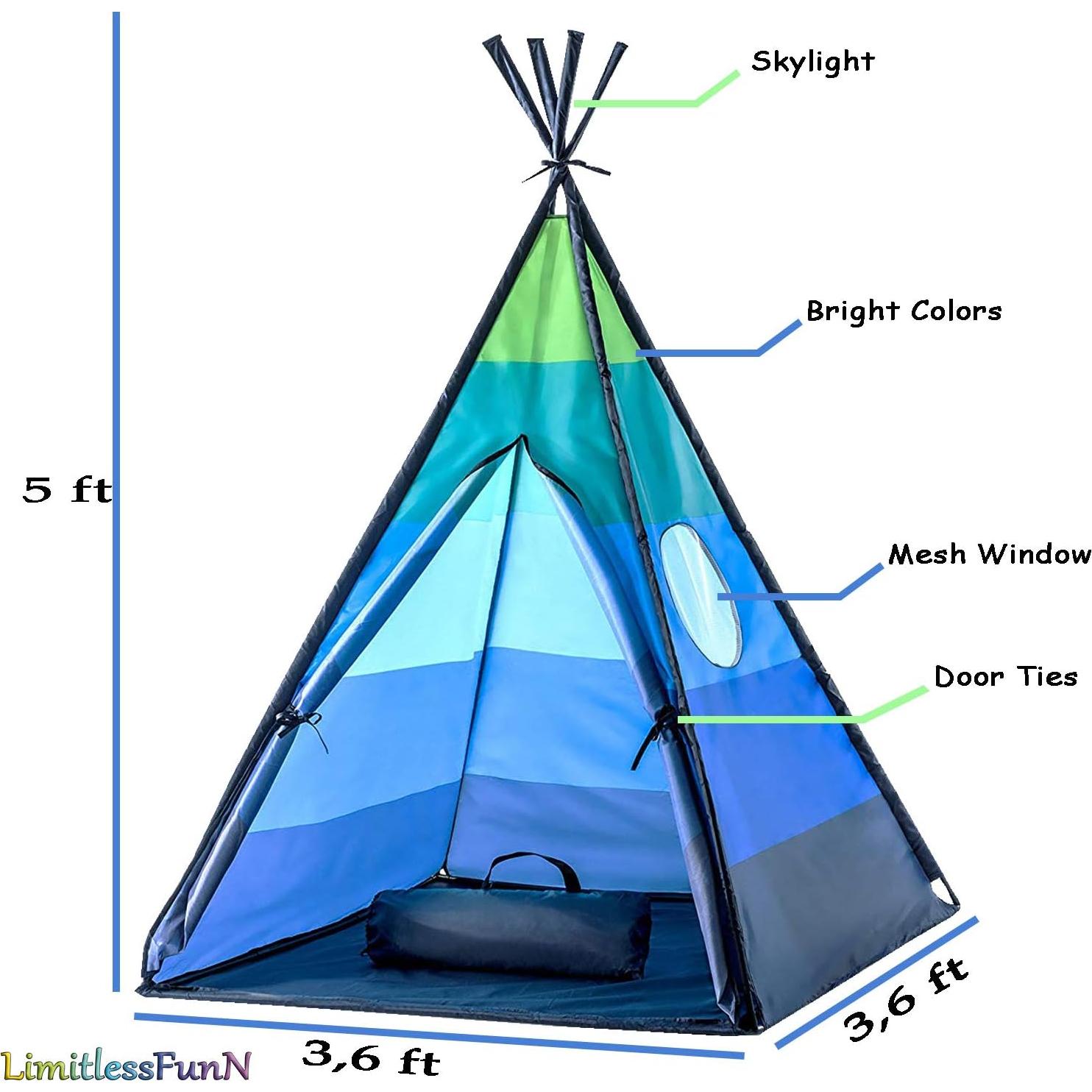 Tienda de Juego Teepee LimitlessFunN Azul 106.68x106.68x152.4cm