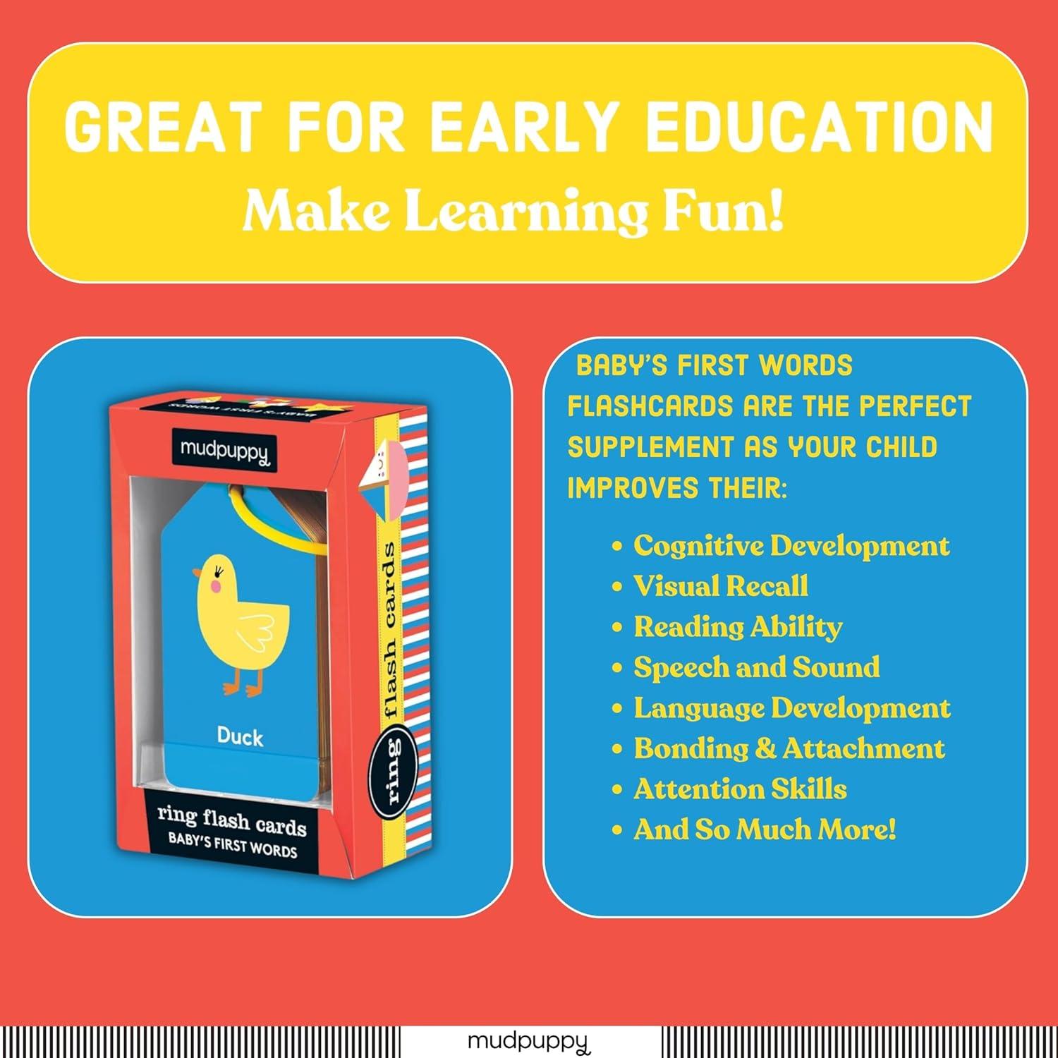 Tarjetas de Flash Mudpuppy - Mis Primeras Palabras 26 Piezas