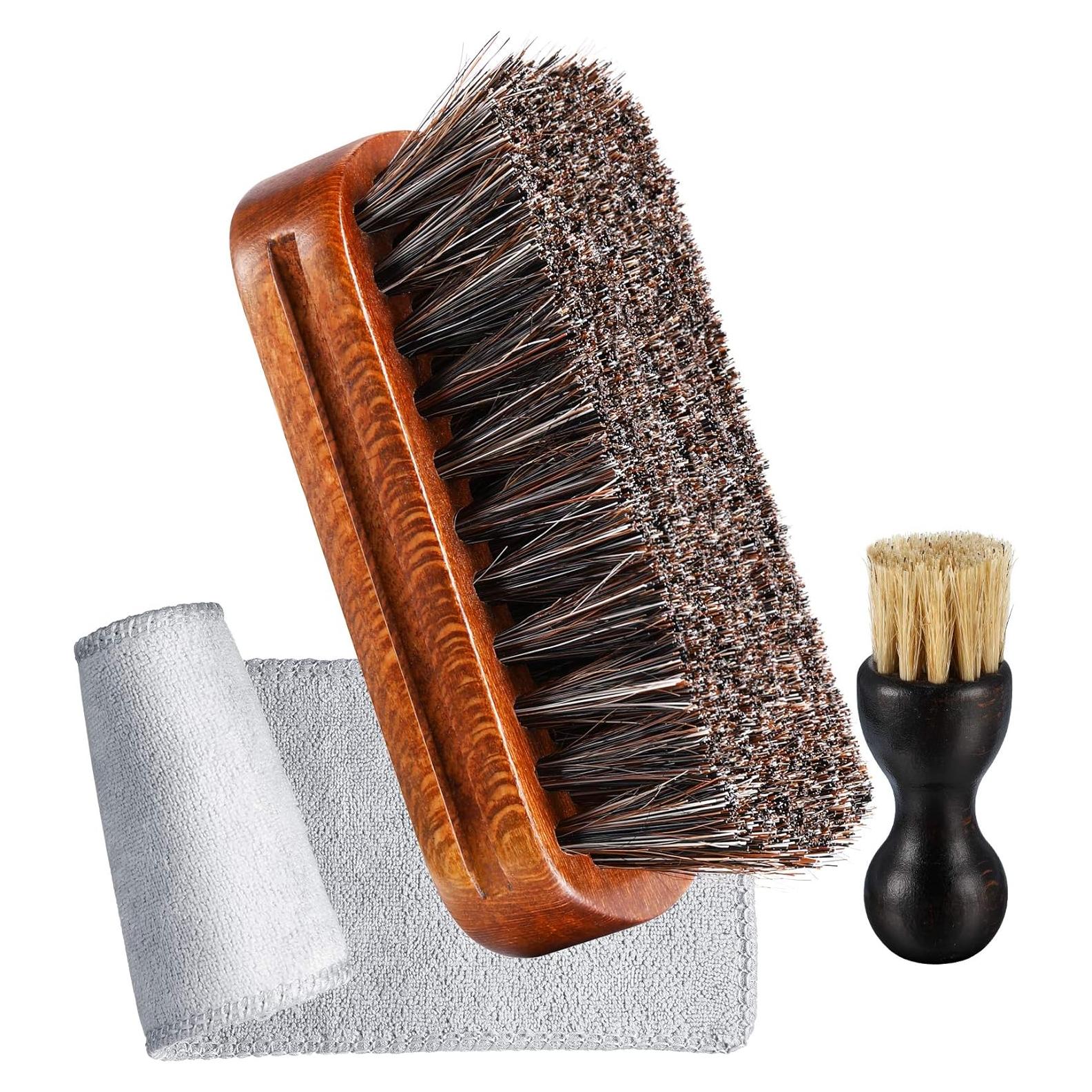 Kit de Cepillos para Pulir Zapatos YoungJoy 3 Piezas Cerdas de Caballo