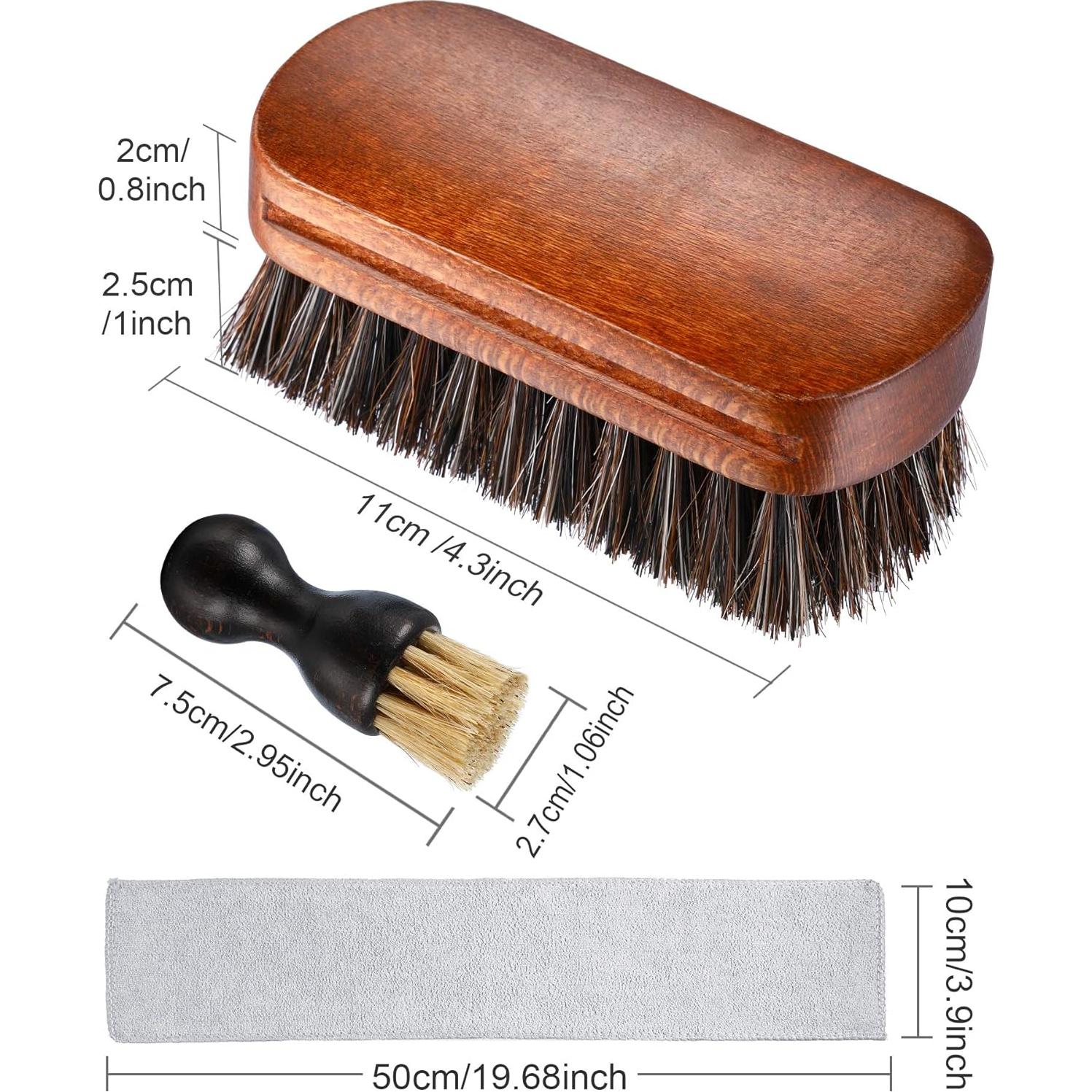 Kit de Cepillos para Pulir Zapatos YoungJoy 3 Piezas Cerdas de Caballo