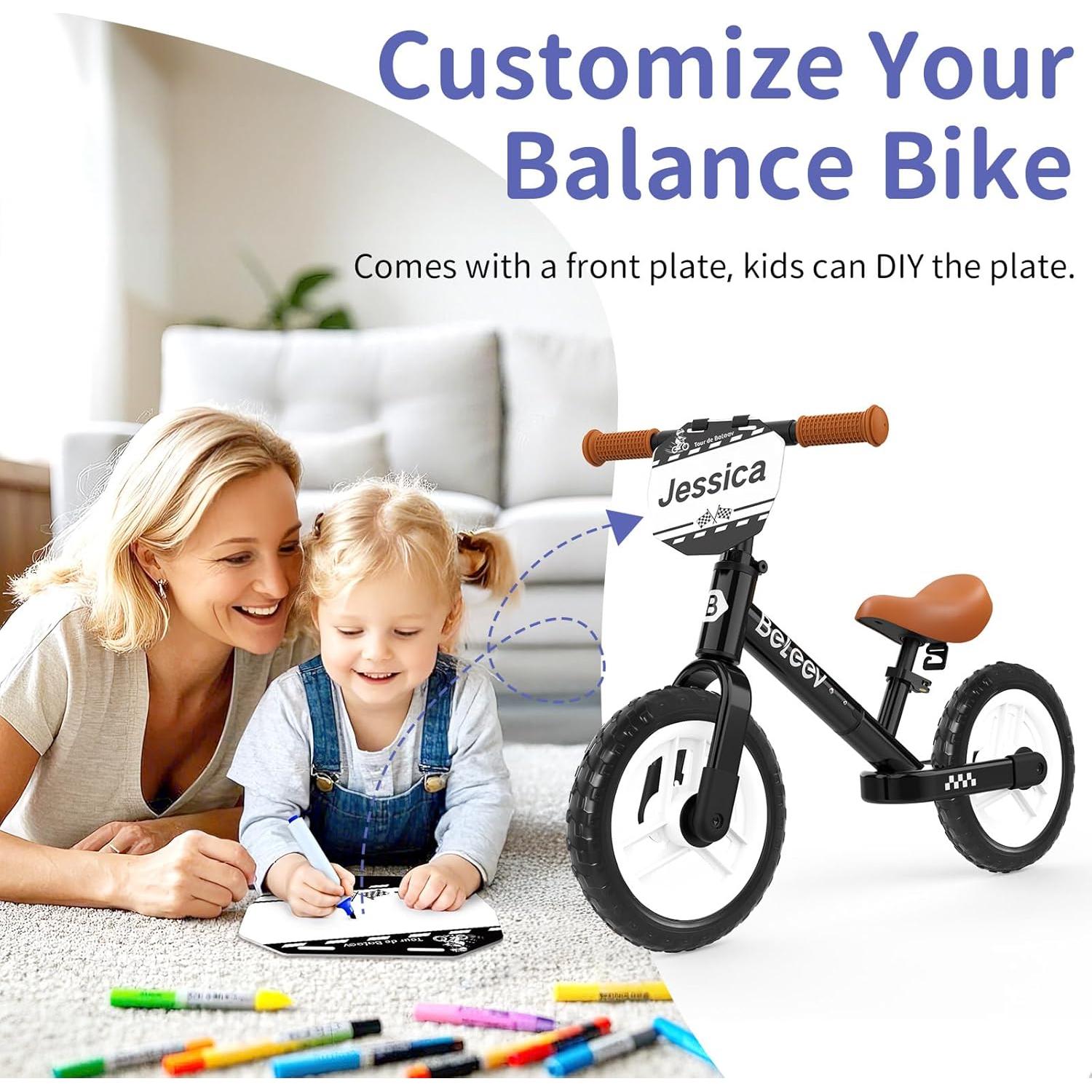 Bicicleta de Equilibrio BELEEV C3 para Niños 2-6 Años 12"