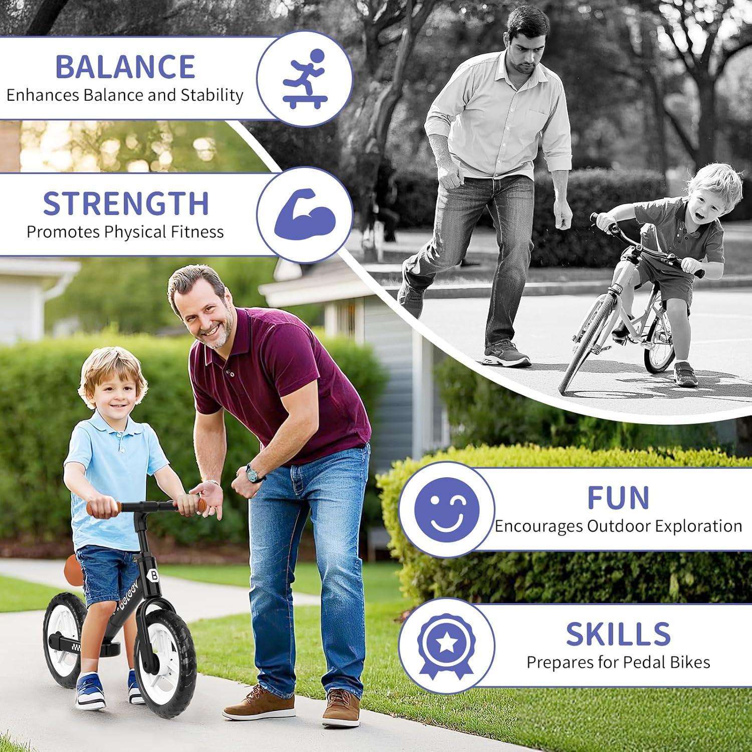 Bicicleta de Equilibrio BELEEV C3 para Niños 2-6 Años 12"