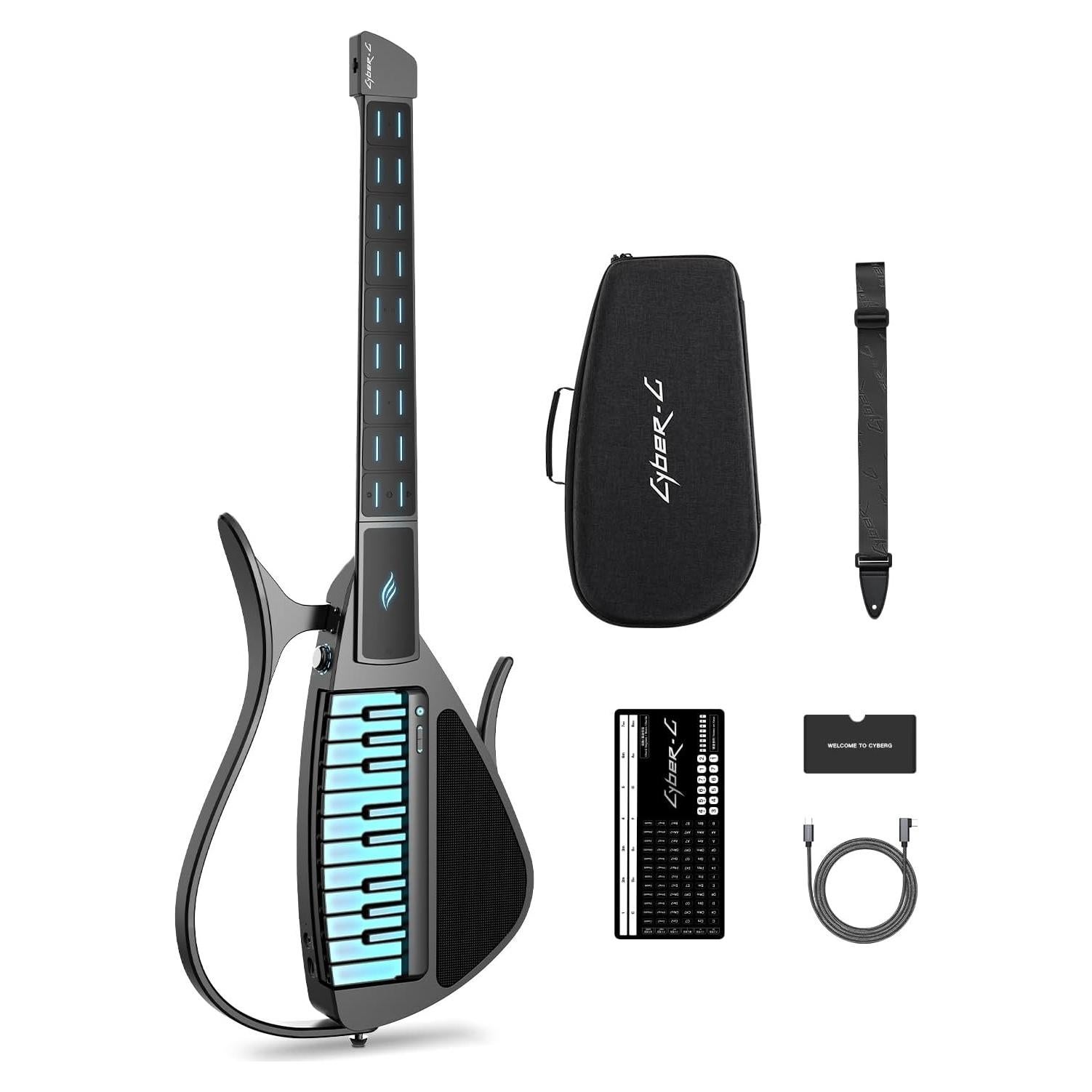 Guitarra Inteligente Enya CYBER-G Plegable 20 Sonidos Negro