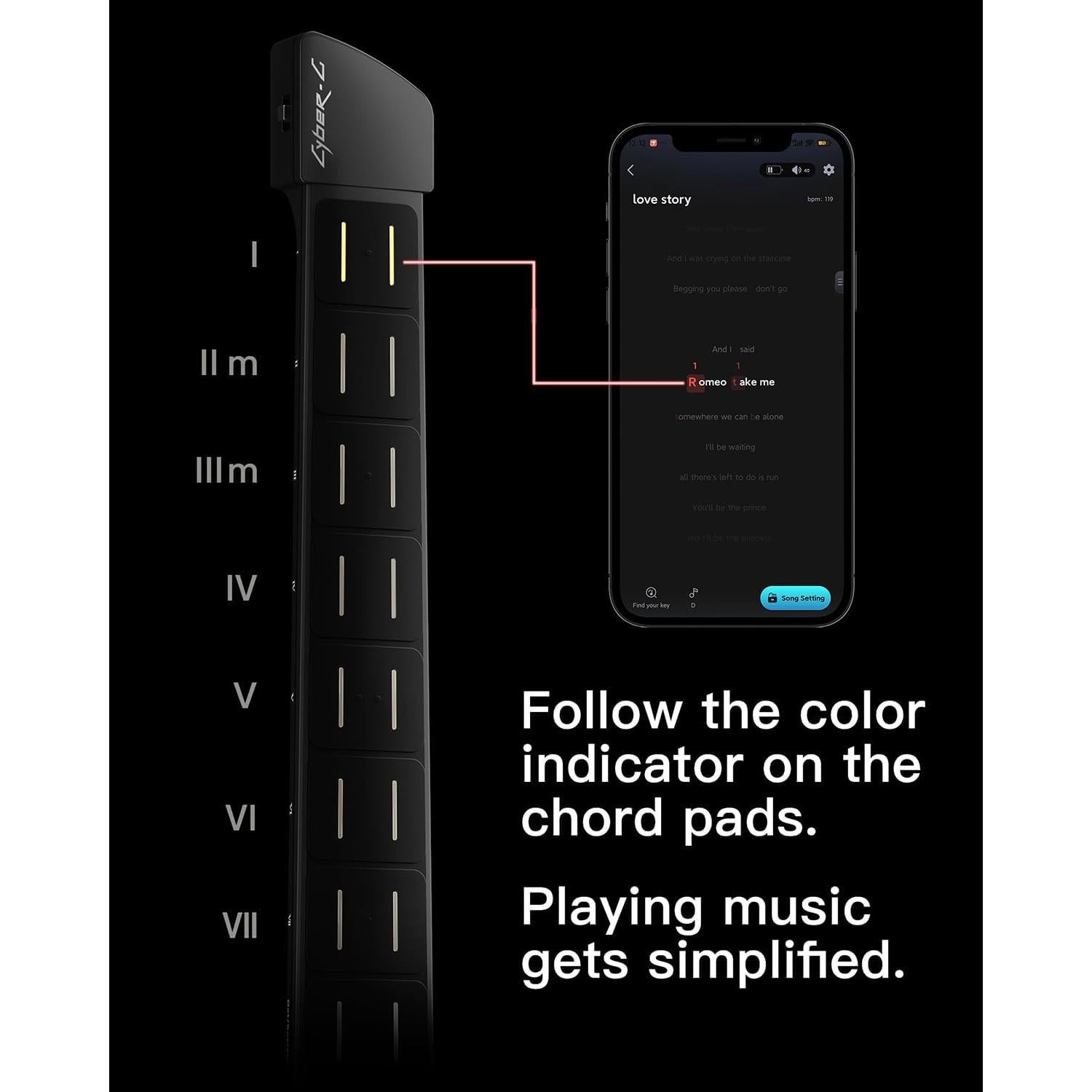 Guitarra Inteligente Enya CYBER-G Plegable 20 Sonidos Negro