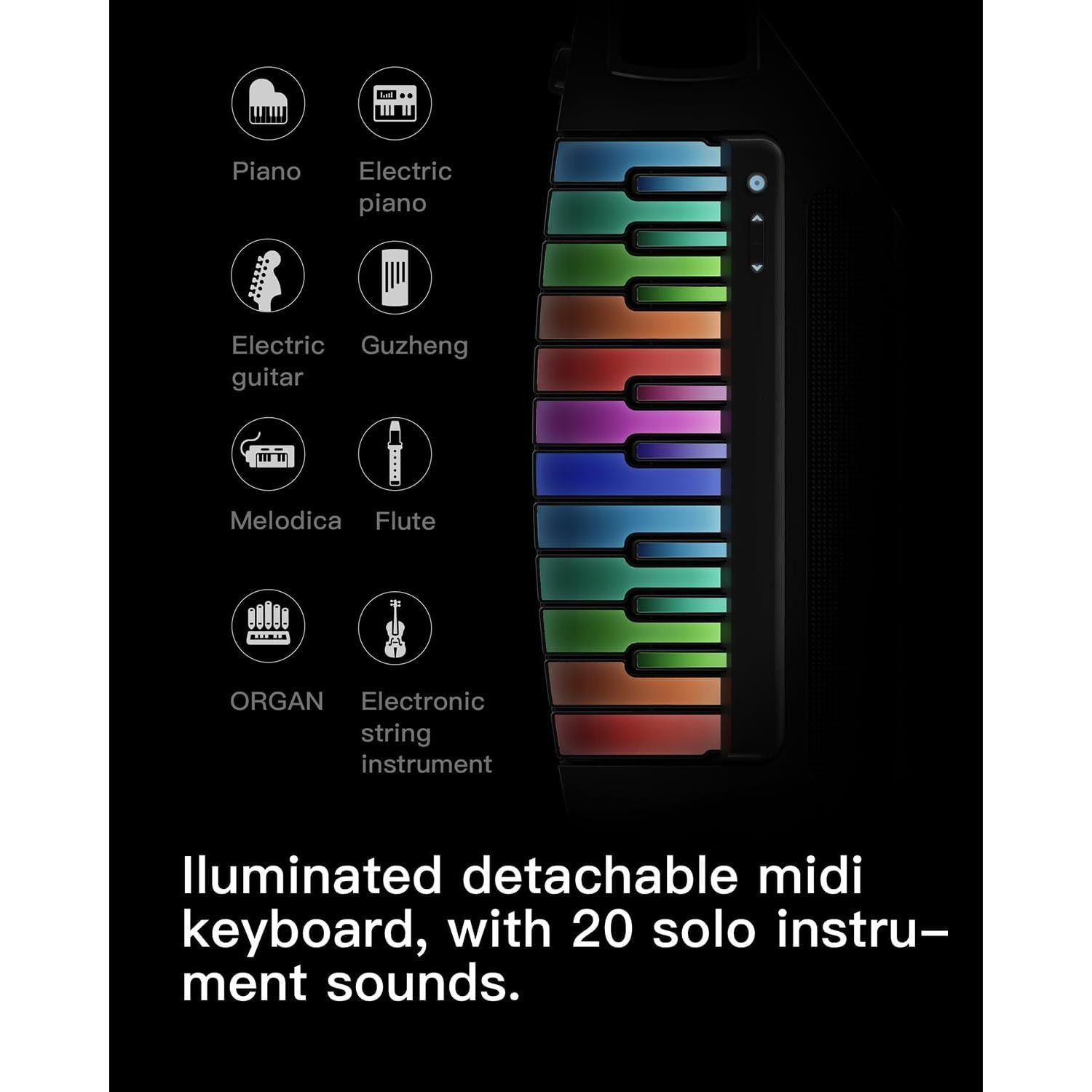 Guitarra Inteligente Enya CYBER-G Plegable 20 Sonidos Negro